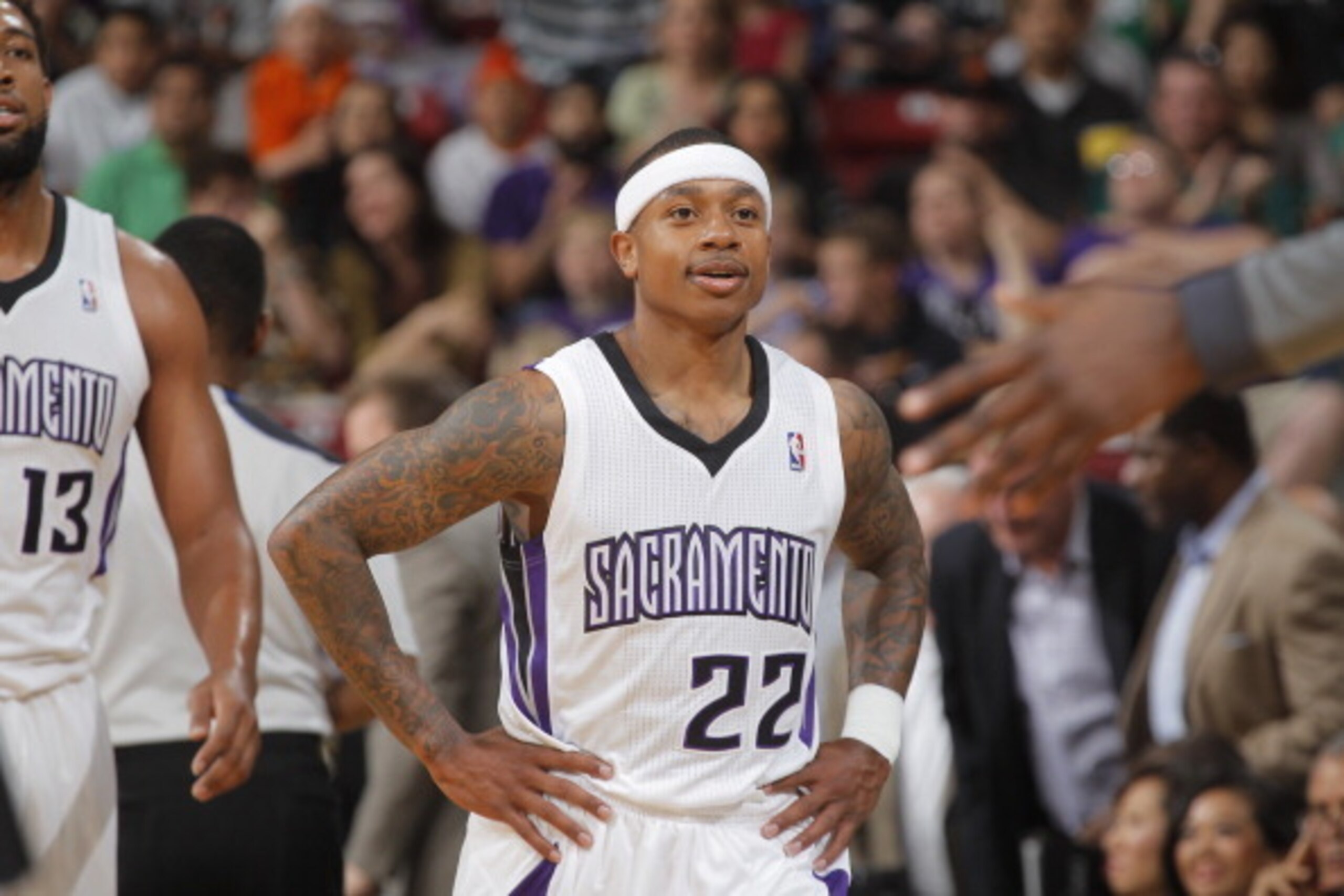 SACRAMENTO, CA - APRIL 13: Isaiah Thomas #22 of the Sacramento Kings in a game against the Minnesota Timberwolves on April13, 2014 at Sleep Train Arena in Sacramento, California. NOTE TO USER: User expressly acknowledges and agrees that, by downloading an