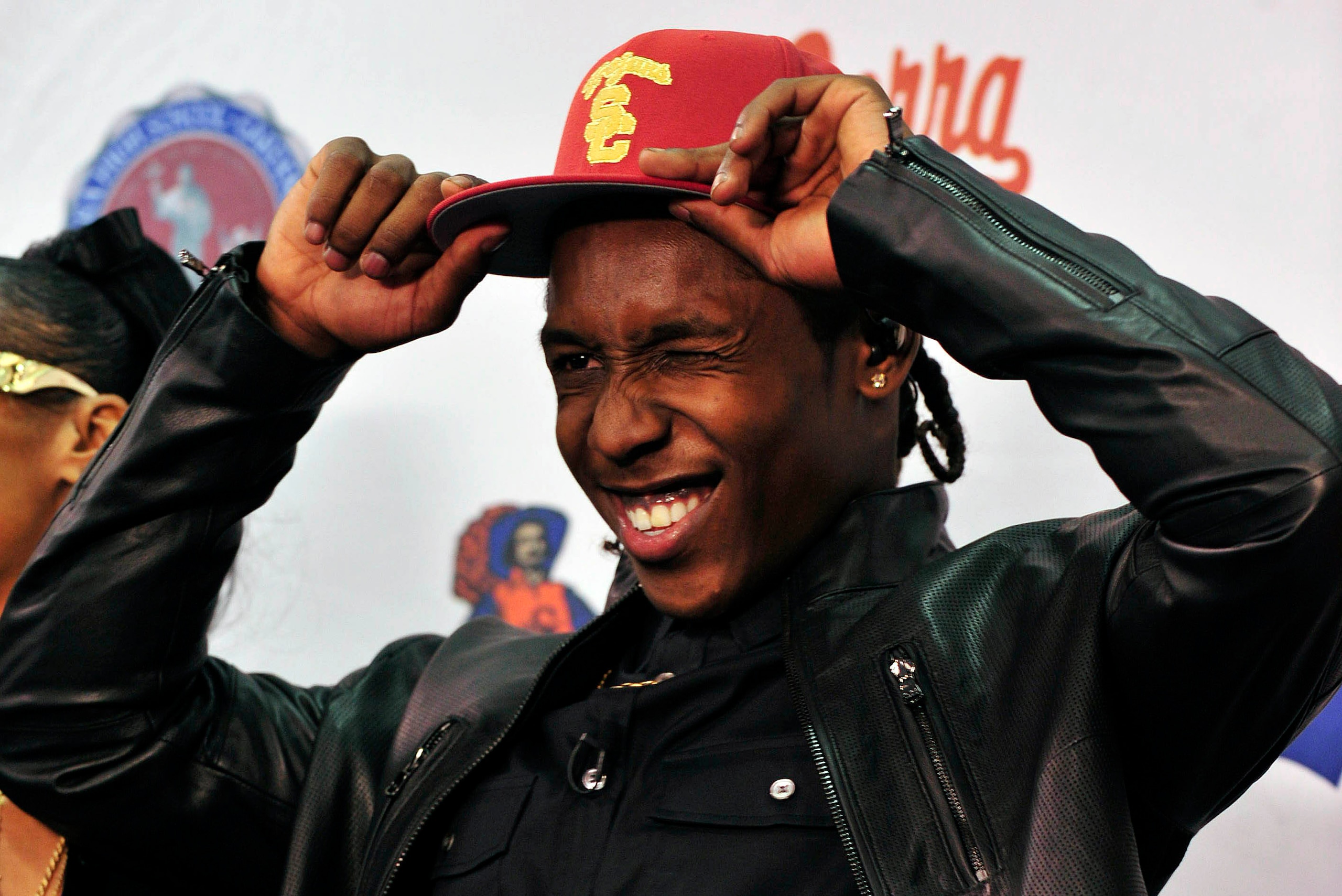 Feb 5, 2014; Gardena, CA, USA; Junipero Serra high school cornerback Adoree Jackson signs with the University of Southern California during national signing day at Junipero Serra High School. Mandatory Credit: Gary A. Vasquez-USA TODAY Sports