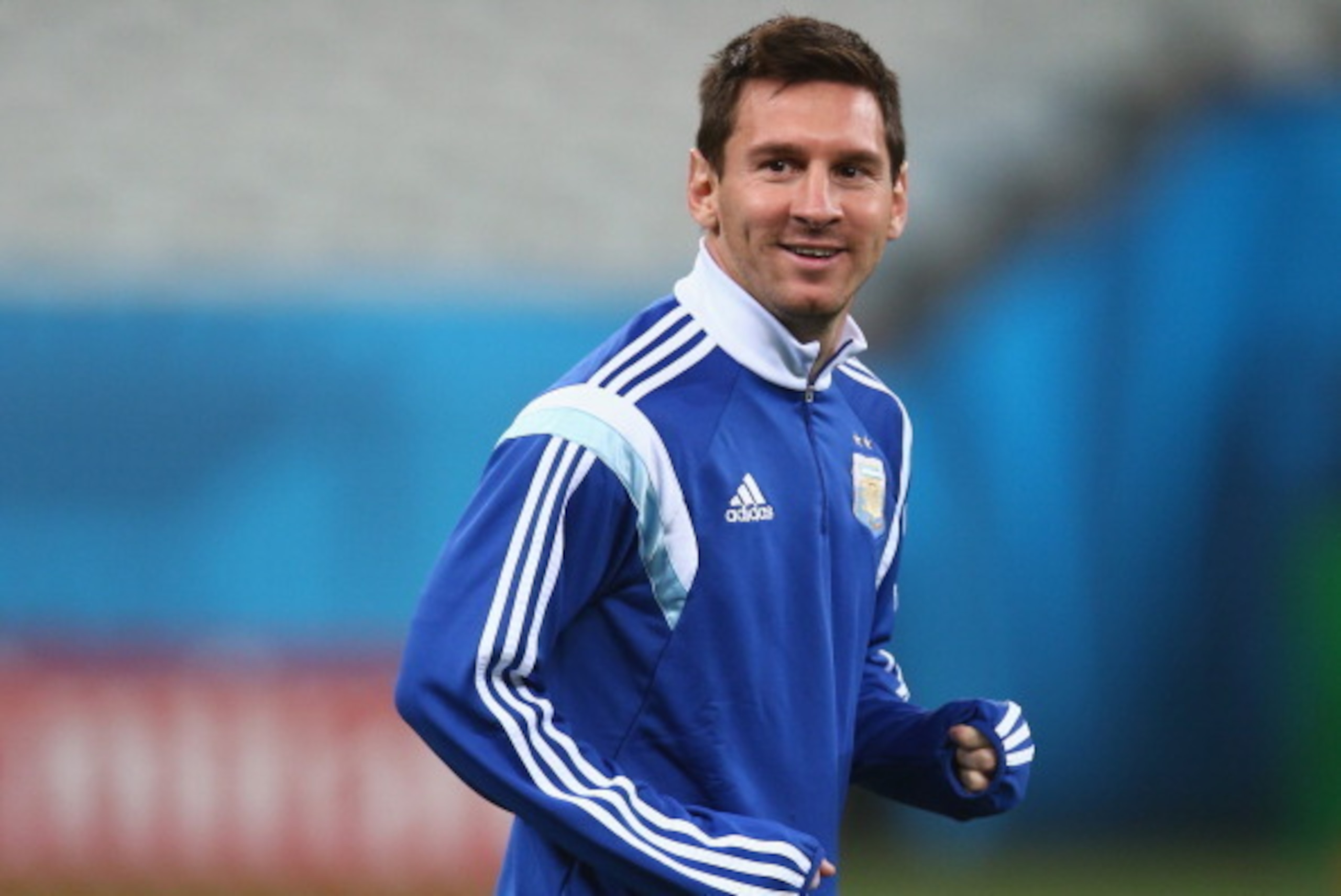 SAO PAULO, BRAZIL - JULY 08: Lionel Messi of Argentina warms up during a training session at Arena de Sao Paulo on July 8, 2014 in Sao Paulo, Brazil. (Photo by Ronald Martinez/Getty Images) SAO PAULO, BRAZIL - JULY 08: Lionel Messi of Argentina warms up during a training session at Arena de Sao Paulo on July 8, 2014 in Sao Paulo, Brazil. (Photo by Ronald Martinez/Getty Images)