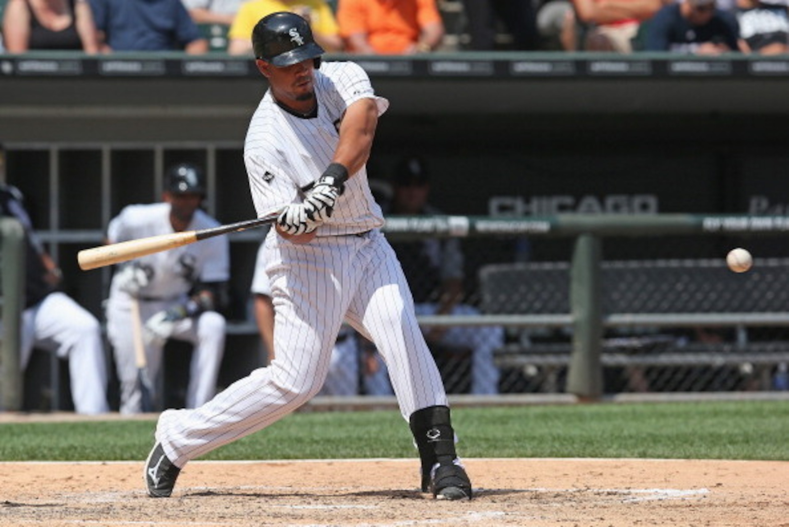 CHICAGO, IL - JULY 06:  Jose Abreu #79 of the Chicago White Sox bats against the Seattle Mariners at U.S. Cellular Field on July 6, 2014 in Chicago, Illinois. The White Sox defeated the Mariners 1-0.  (Photo by Jonathan Daniel/Getty Images)