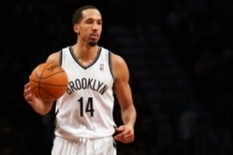 Mar 17, 2014; Brooklyn, NY, USA;  Brooklyn Nets guard Shaun Livingston (14) advances the ball during the third quarter against the Phoenix Suns at Barclays Center. Brooklyn Nets won 108-95.  Mandatory Credit: Anthony Gruppuso-USA TODAY Sports