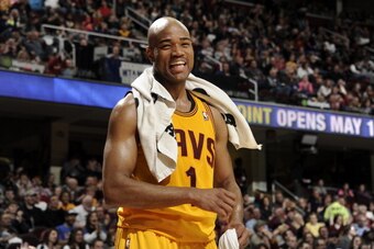 CLEVELAND, OH - FEBRUARY 23:  Jarrett Jack #1 of the Cleveland Cavaliers smiles during a game against the Washington Wizards at The Quicken Loans Arena on February 23, 2014 in Cleveland, Ohio. NOTE TO USER: User expressly acknowledges and agrees that, by 