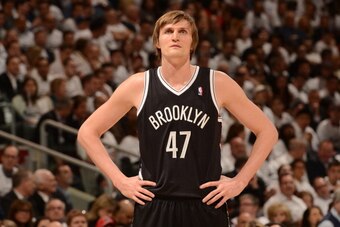 TORONTO, CANADA - April 22:  Andrei Kirilenko #47 of the Brooklyn Nets stands on the court during Game Two of the Eastern Conference Quarterfinals against the Toronto Raptors during the 2014 NBA Playoffs on April 22, 2014 at the Air Canada Centre in Toron