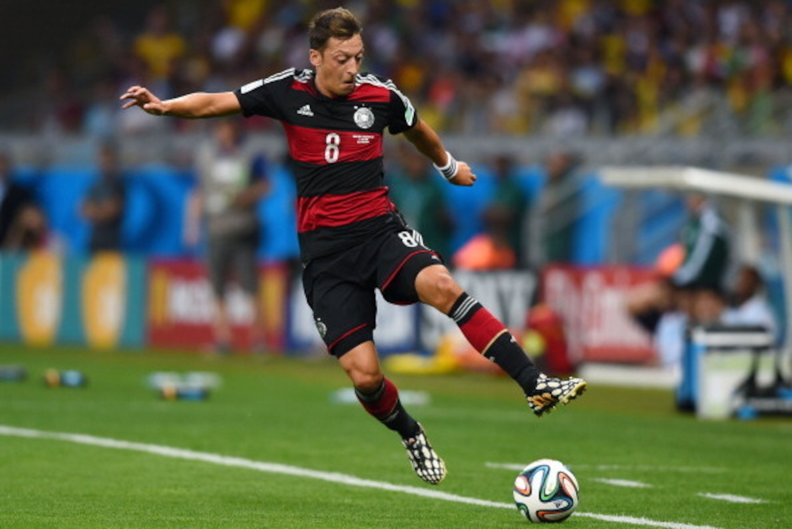 BELO HORIZONTE, BRAZIL - JULY 08: Mesut Oezil of Germany during the 2014 FIFA World Cup Brazil Semi Final match between Brazil and Germany at Estadio Mineirao on July 8, 2014 in Belo Horizonte, Brazil. (Photo by Buda Mendes/Getty Images) BELO HORIZONTE, BRAZIL - JULY 08: Mesut Oezil of Germany during the 2014 FIFA World Cup Brazil Semi Final match between Brazil and Germany at Estadio Mineirao on July 8, 2014 in Belo Horizonte, Brazil. (Photo by Buda Mendes/Getty Images)