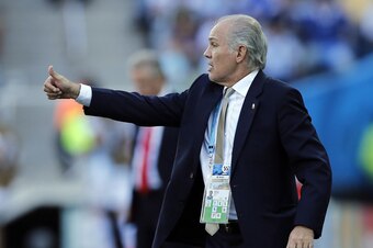 Sabella directs operations from the touchline.