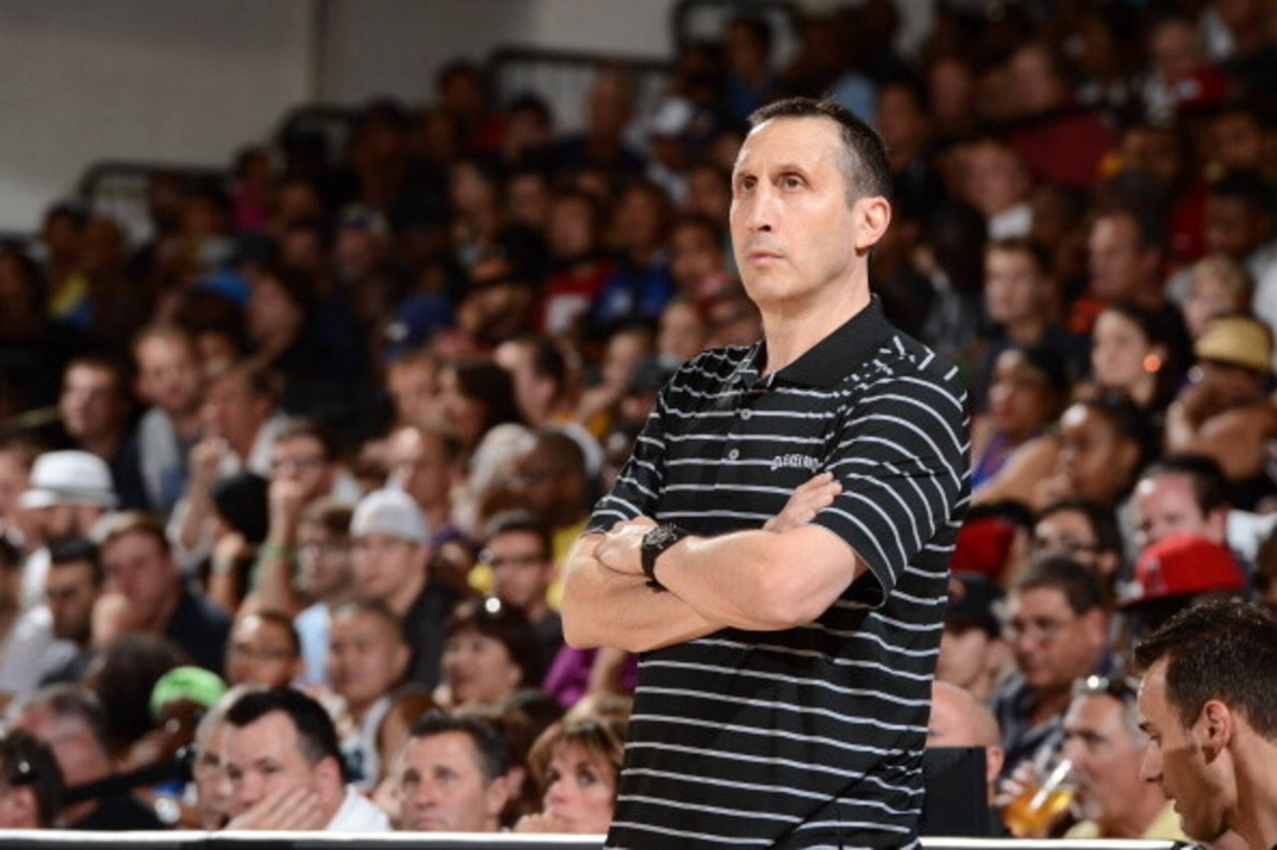 LAS VEGAS, NV - JULY 11: David Blatt, Head Coach of the Cleveland Cavaliers looks on during the game against the Milwaukee Bucks on July 11, 2014 at Cox Pavilion in Las Vegas, Nevada. NOTE TO USER: User expressly acknowledges and agrees that, by downloadi