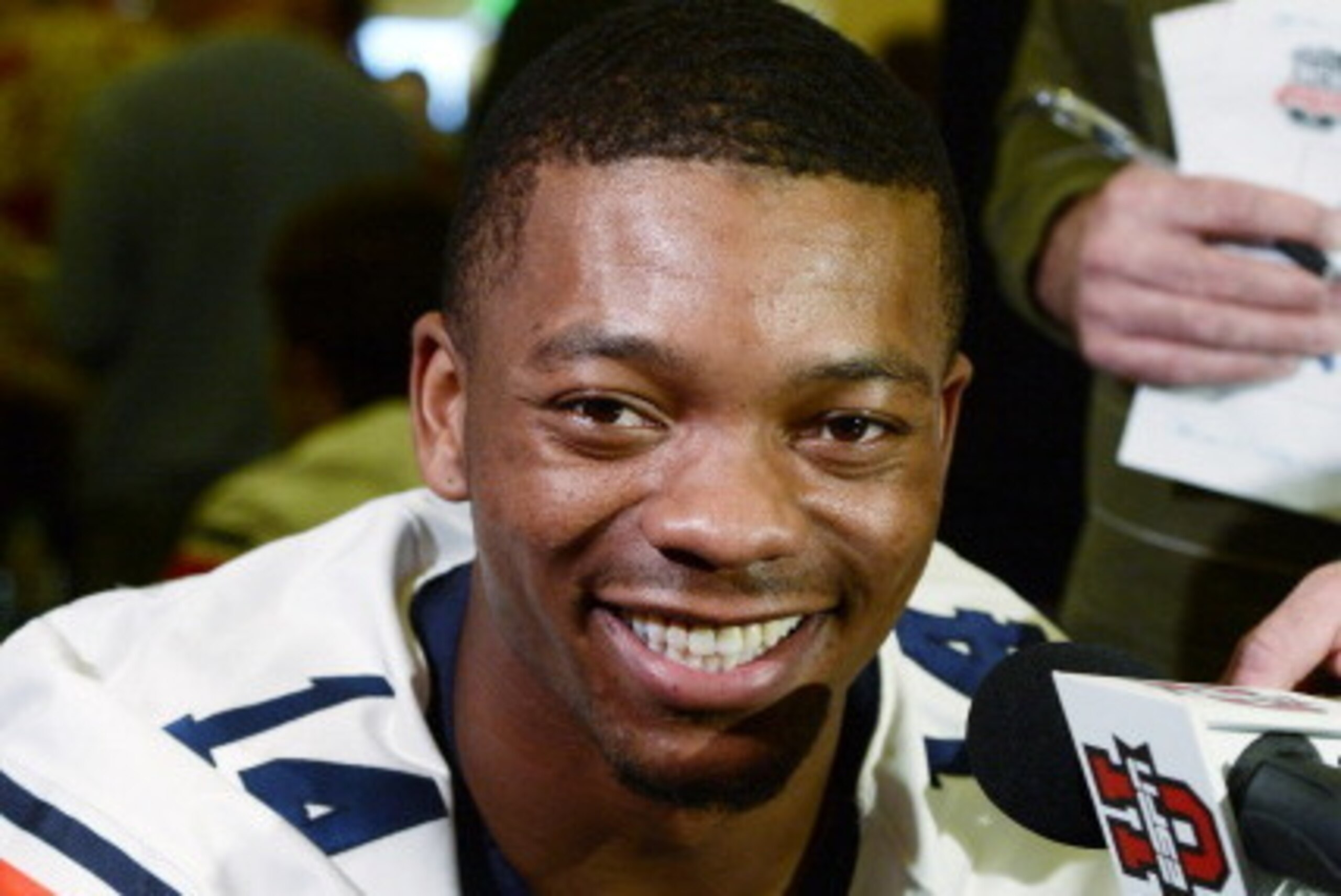 NEWPORT BEACH, CA - JANUARY 4:  Quarterback Nick Marshall #14 of the Auburn Tigers speaks during a Vizio BCS National Championship media day news conference January 4, 2014 in Newport Beach, California.  (Photo by Kevork Djansezian/Getty Images)