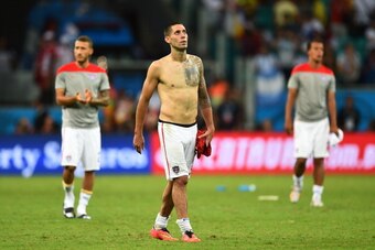 SALVADOR, BRAZIL - JULY 01:  Clint Dempsey of the United States looks on after being defeated by Belgium 2-1 in extra time during the 2014 FIFA World Cup Brazil Round of 16 match between Belgium and the United States at Arena Fonte Nova on July 1, 2014 in
