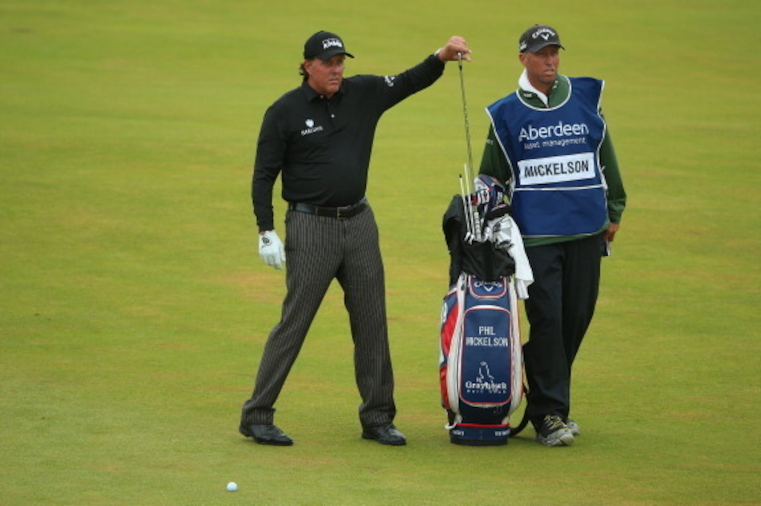 ABERDEEN, SCOTLAND - JULY 13:  Phil Mickelson of the USA in action during the final round of the Aberdeen Asset Management Scottish Open at Royal Aberdeen on July 13, 2014 in Aberdeen, Scotland.  (Photo by Andrew Redington/Getty Images)