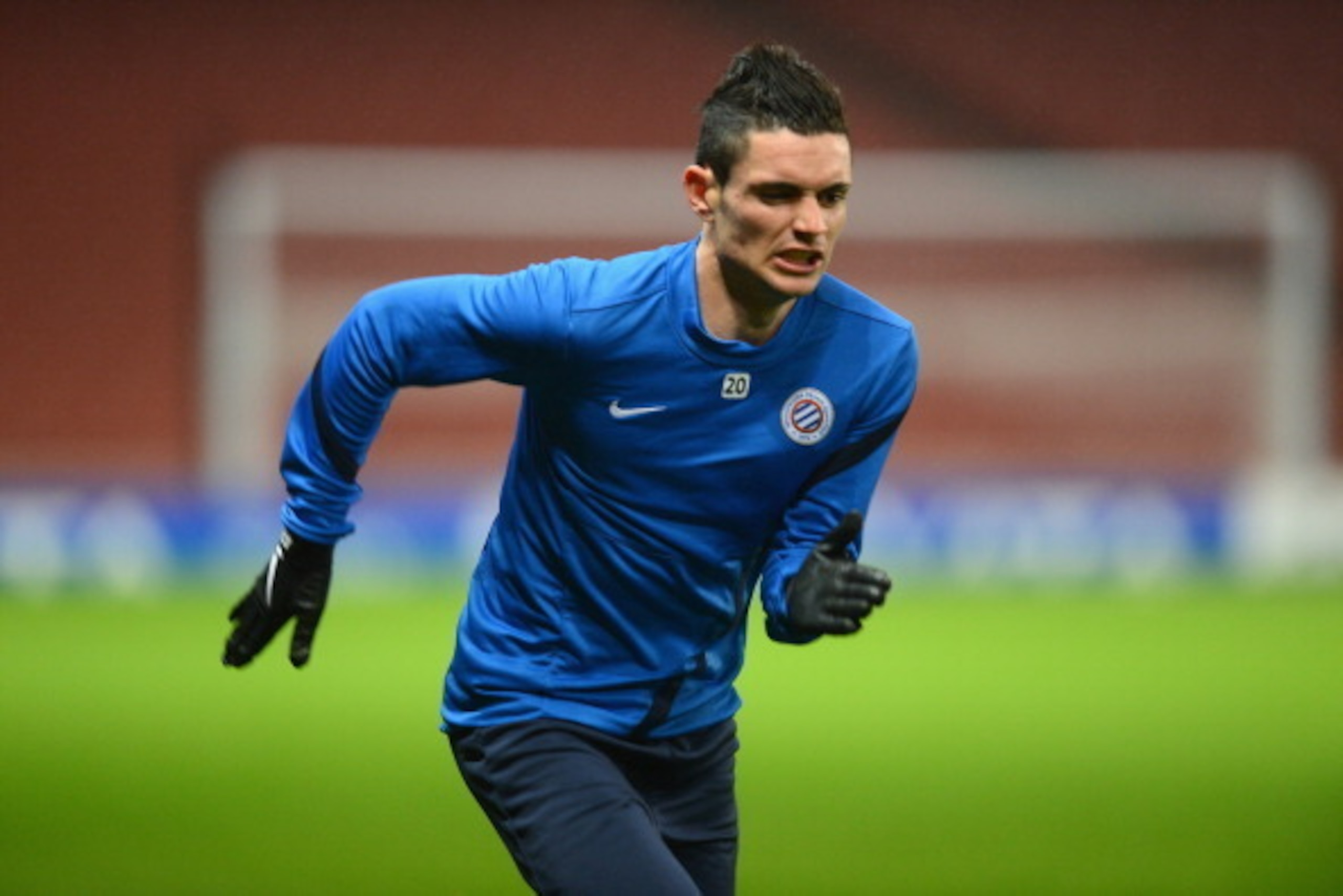 LONDON, ENGLAND - NOVEMBER 20:  Remy Cabella of Montpellier in action during a Montpellier Herault SC training session ahead of tomorrow's UEFA Champions League Group B match against Arsenal at Emirates Stadium on November 20, 2012 in London, England.  (P