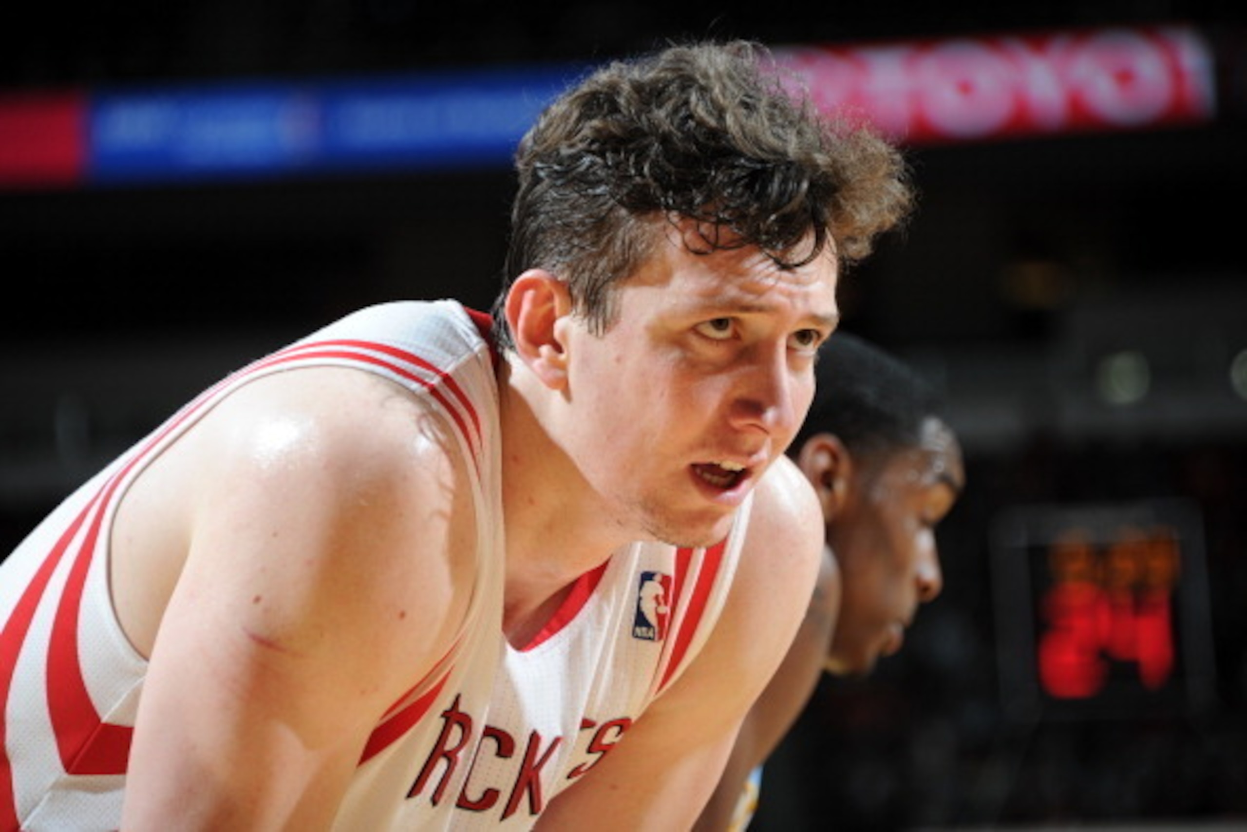 HOUSTON, TX - APRIL 6:  Omer Asik #3 of the Houston Rockets during a game against the Denver Nuggets on April 6, 2014 at the Toyota Center in Houston, Texas. NOTE TO USER: User expressly acknowledges and agrees that, by downloading and or using this photo