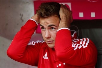 Gotze often struck a frustrated pose from the Bayern bench during the 2013-14 season.