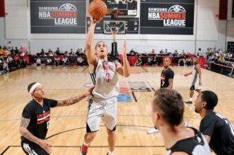 LAS VEGAS, NV - JULY 15: Nick Johnson #3 of the Houston Rockets shoots against the Los Angeles Clippers during the Samsung NBA Summer League 2014 on July 15, 2014 at the Cox Pavilion in Las Vegas, Nevada. NOTE TO USER: User expressly acknowledges and agre