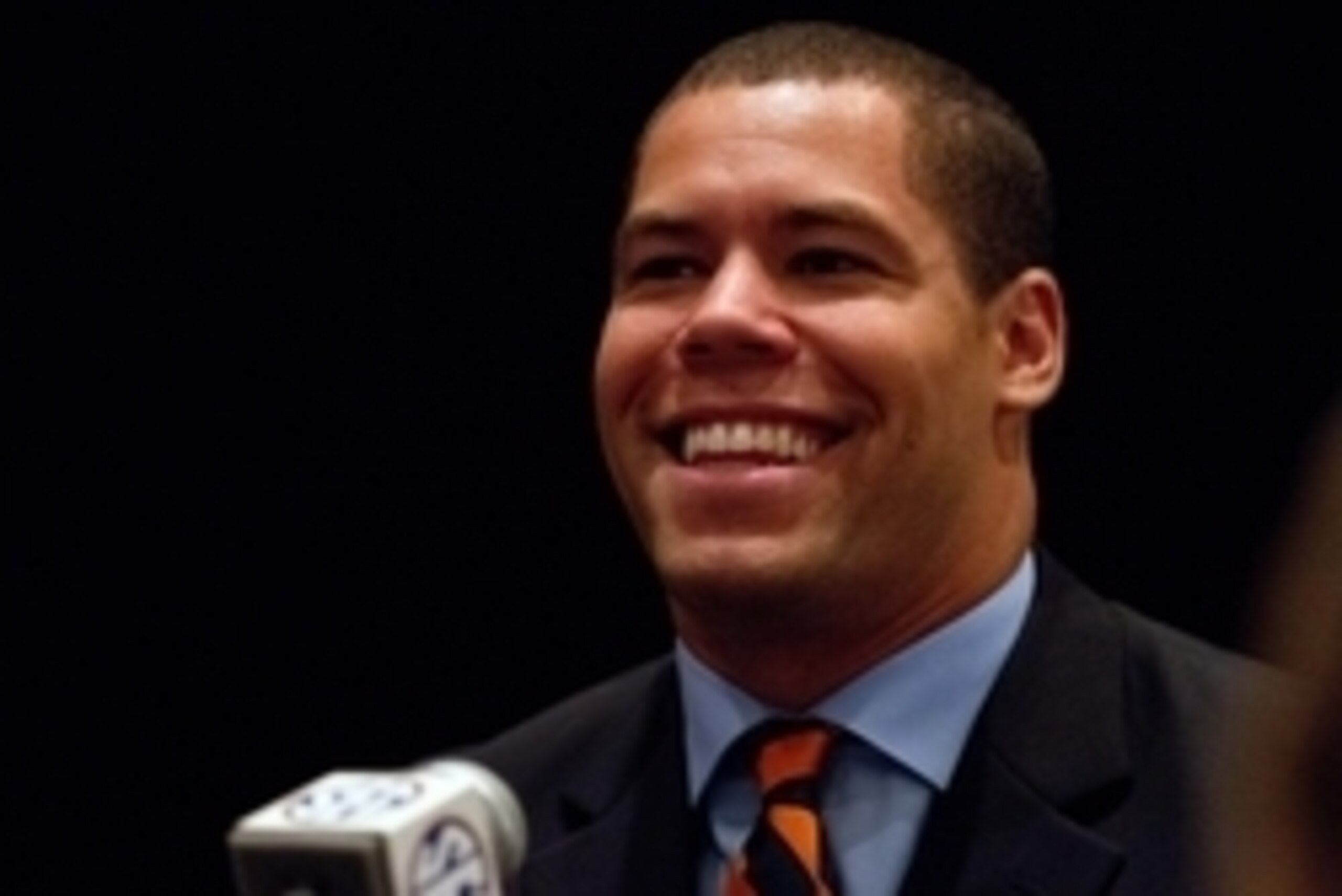 Jul 14, 2014; Hoover, AL, USA; Auburn Tigers tight end C.J. Uzomah talks to the media during the SEC Football Media Days at the Wynfrey Hotel. Mandatory Credit: Marvin Gentry-USA TODAY Sports