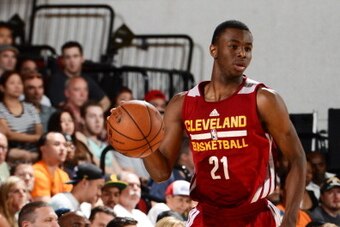 LAS VEGAS, NV - JULY 14: Andrew Wiggins #21 of the Cleveland Cavaliers handles the ball against the Philadelphia 76ers at the Samsung NBA Summer League 2014 at the Samsung NBA Summer League 2014 on July 14, 2014 at the Cox Pavilion in Las Vegas, Nevada. N