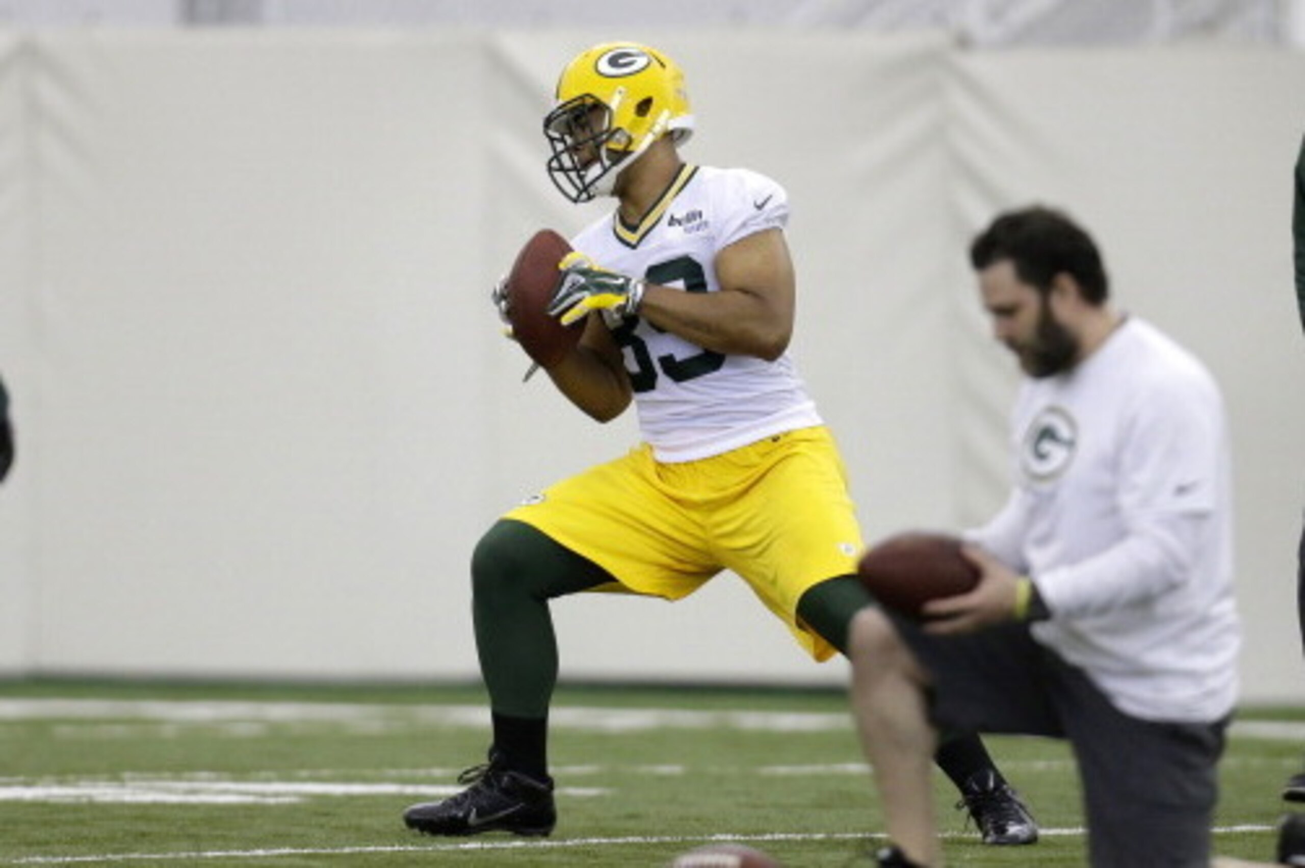 GREEN BAY, WI - MAY 16: Richard Rodgers #89 of the Green Bay Packers runs through drills during rookie mini camp at Don Hudson Center on May 16, 2014 in Green Bay, Wisconsin. (Photo by Mike McGinnis/Getty Images)