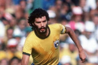 1982:  SOCRATES OF BRAZIL DURING THE 1982 WORLD CUP GAME IN SPAIN. Mandatory Credit: See Caption/ALLSPORT