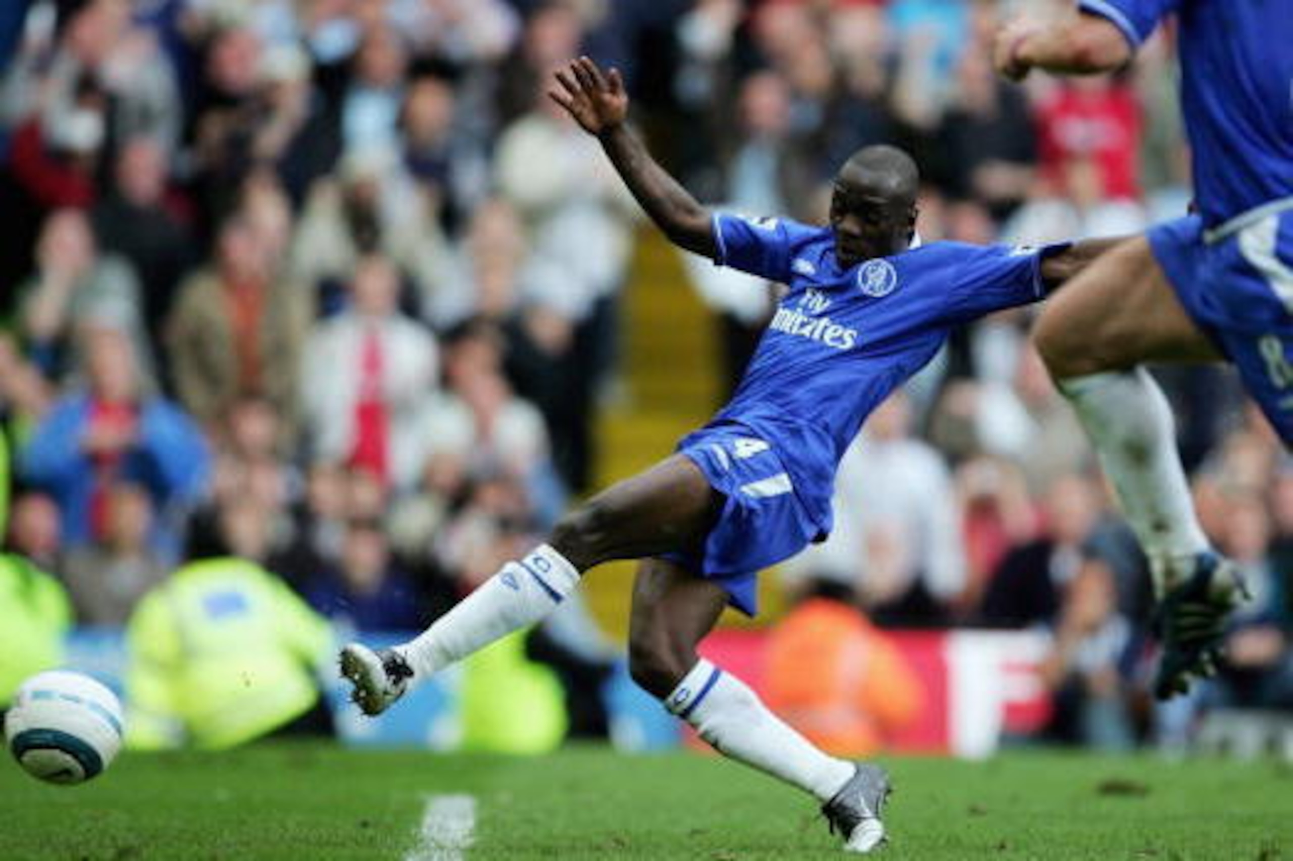 LONDON - MAY 7:  Claude Makelele of Chelsea misses a penalty but gets his own rebound to score the winning goal in the final seconds during the Barclays Premiership match between Chelsea and Charlton at Stamford Bridge on May 7, 2005 in London, England. I
