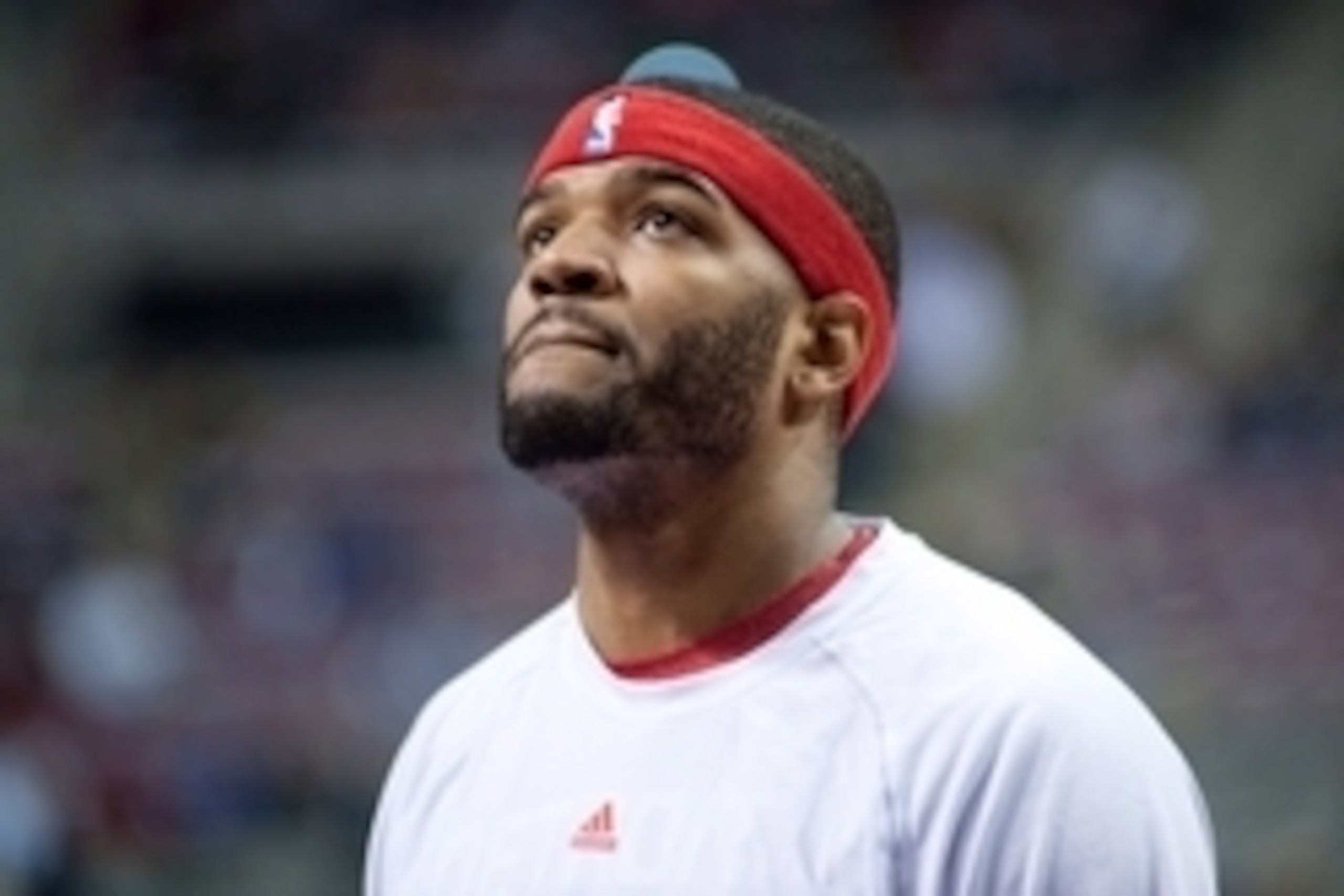 Feb 8, 2014; Auburn Hills, MI, USA; Detroit Pistons small forward Josh Smith (6) before the game against the Denver Nuggets at The Palace of Auburn Hills. Mandatory Credit: Tim Fuller-USA TODAY Sports Feb 8, 2014; Auburn Hills, MI, USA; Detroit Pistons small forward Josh Smith (6) before the game against the Denver Nuggets at The Palace of Auburn Hills. Mandatory Credit: Tim Fuller-USA TODAY Sports