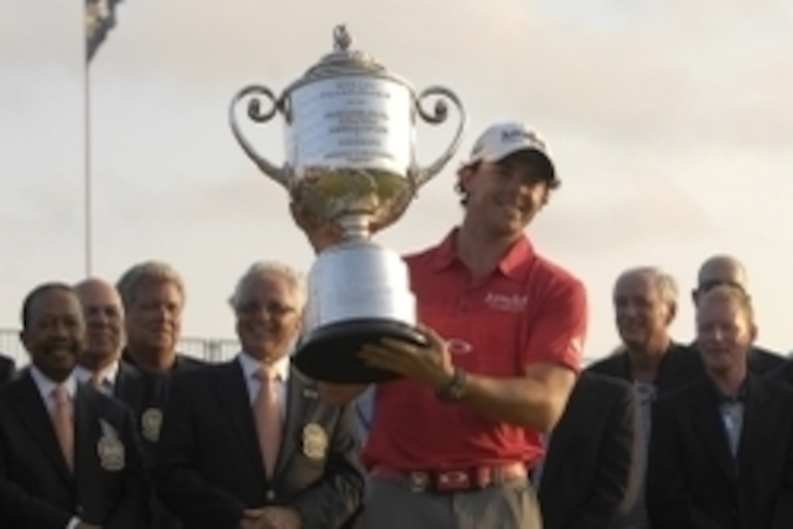 Aug, 12, 2012; Kiawah Island, SC, USA; Rory McIlroy at the 18th hole during the trophy presentation of the Final Round of the 94th PGA Championship at The Ocean Course of the Kiawah Island Golf Resort.  Mandatory Credit: Bruce Chapman-USA TODAY Sports