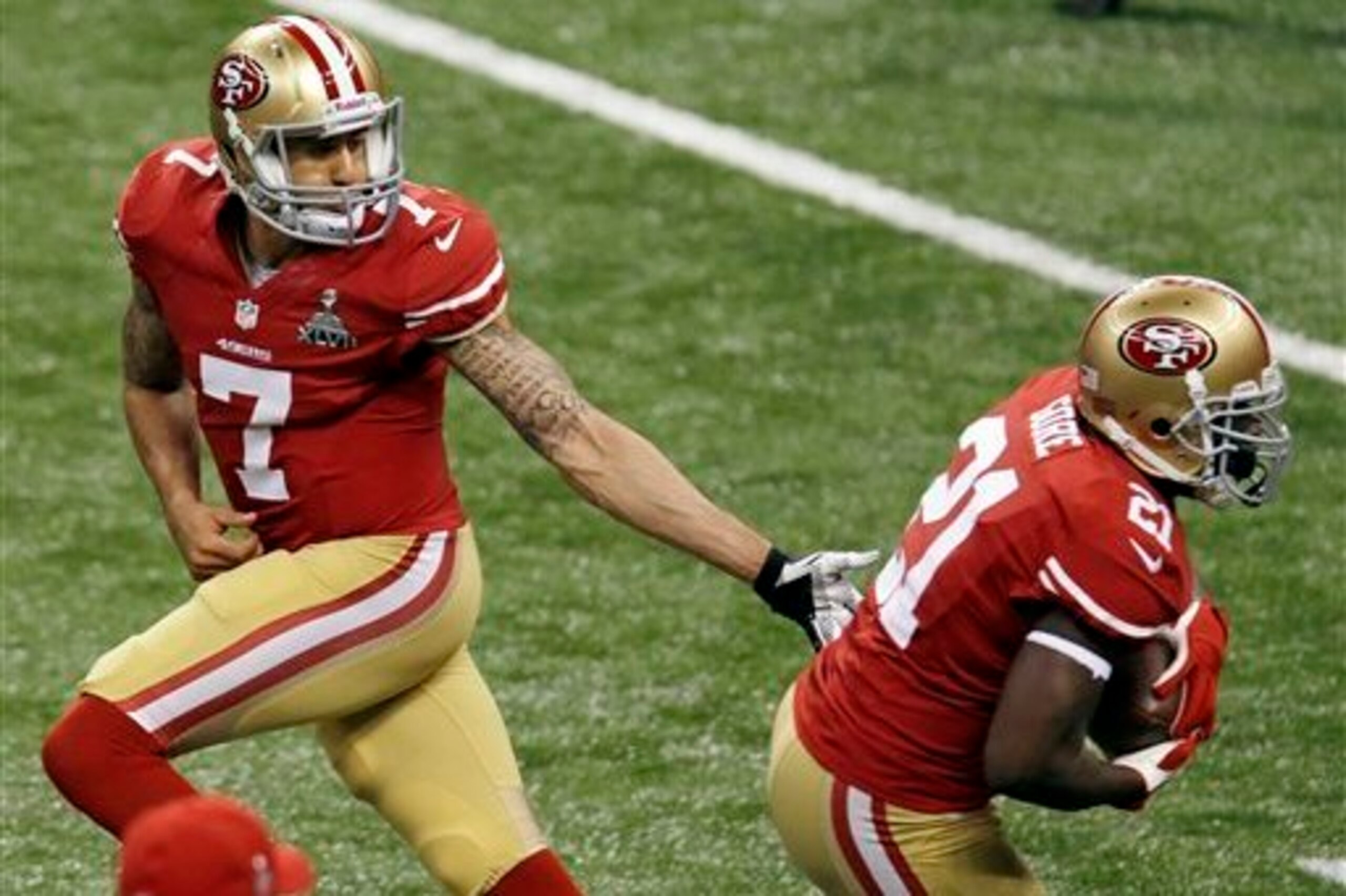 Kaepernick dumps the ball off to Gore on 3rd-and-10+ 20% of the time.