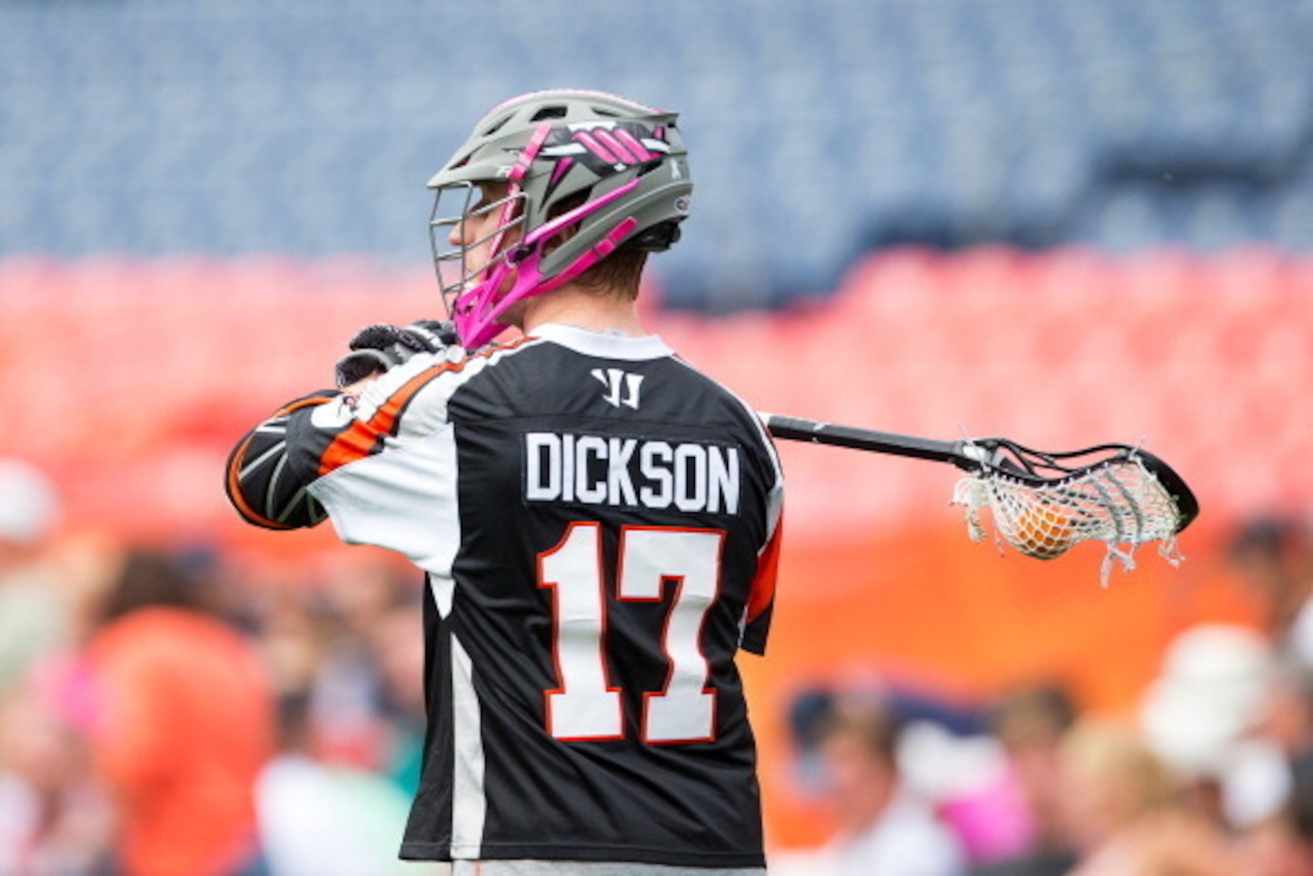 DENVER, CO - JUNE 21:  Curtis Dickson #17 of the Denver Outlaws in action against the Chesapeake Bayhawks at Sports Authority Field at Mile High on June 21, 2014 in Denver, Colorado. The Outlaws defeated the Bayhawks 9-6. (Photo by Justin Edmonds/Getty Im