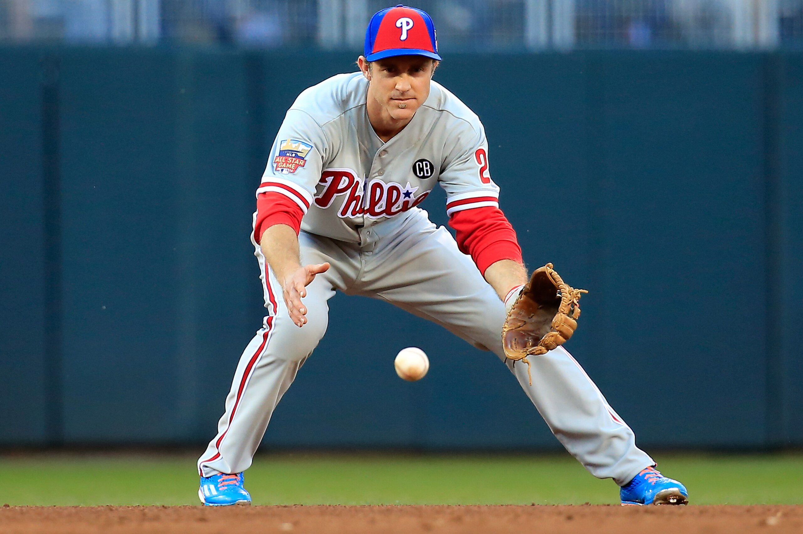 MINNEAPOLIS, MN - JULY 15:  National League All-Star Chase Utley #26 of the Philadelphia Phillies warms up against the American League All-Stars during the 85th MLB All-Star Game at Target Field on July 15, 2014 in Minneapolis, Minnesota.  (Photo by Rob C