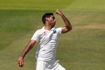 LONDON, ENGLAND - JULY 18:  India bowler Bhuvneshwar Kumar  in action during day two of 2nd Investec Test match between England and India at Lord's Cricket Ground on July 18, 2014 in London, United Kingdom.  (Photo by Stu Forster/Getty Images)