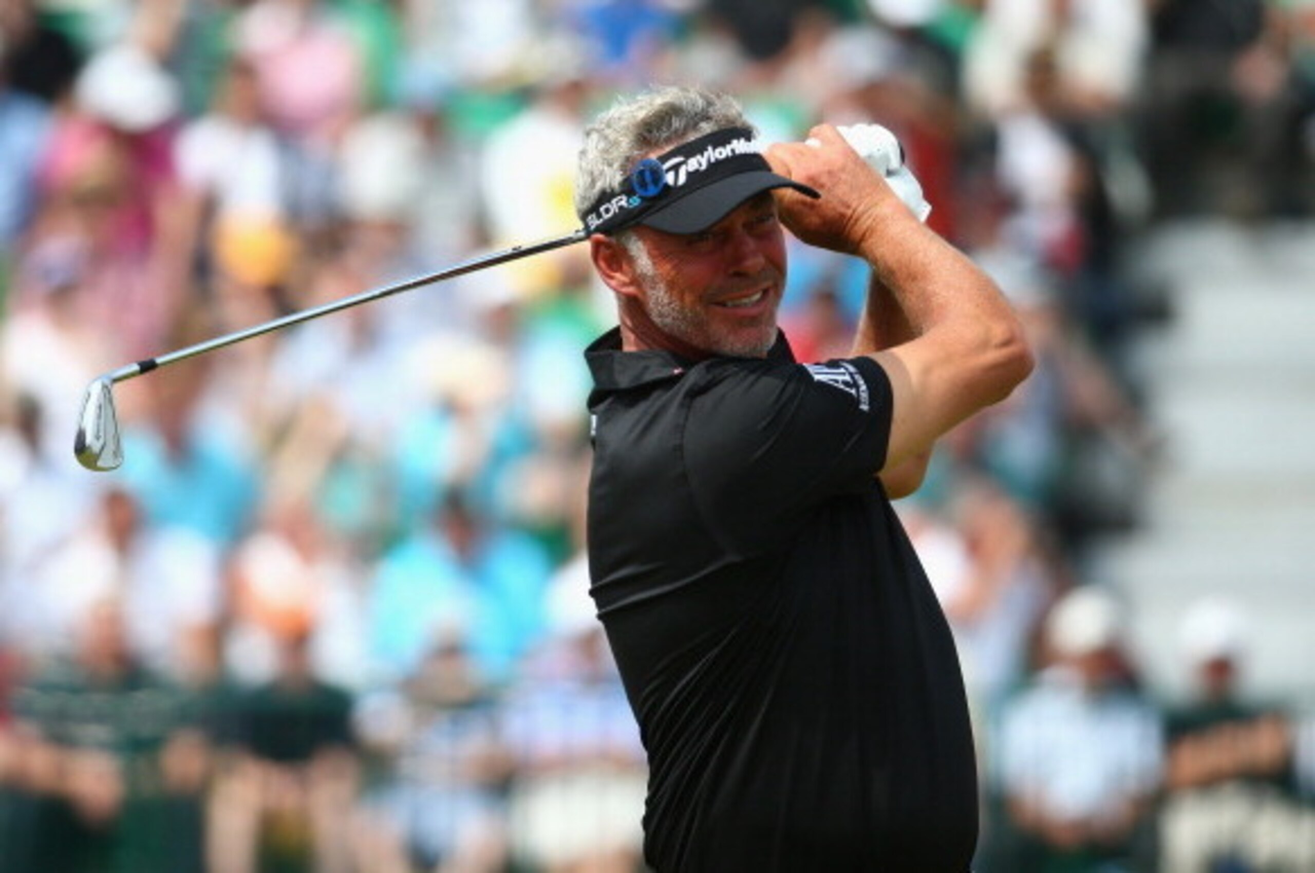 HOYLAKE, ENGLAND - JULY 18:  Darren Clarke of Northern Ireland hits his tee shot on the fourth hole during the second round of The 143rd Open Championship at Royal Liverpool on July 18, 2014 in Hoylake, England.  (Photo by Matthew Lewis/Getty Images)