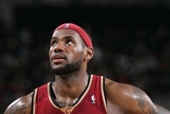 PORTLAND, OR - JANUARY 30:  LeBron James #23 of the Cleveland Cavaliers looks on during the game against the Portland Trail Blazers at The Rose Garden on January 30, 2008 in Portland, Oregon.  The Cavs won 84-83.  NOTE TO USER: User expressly acknowledges