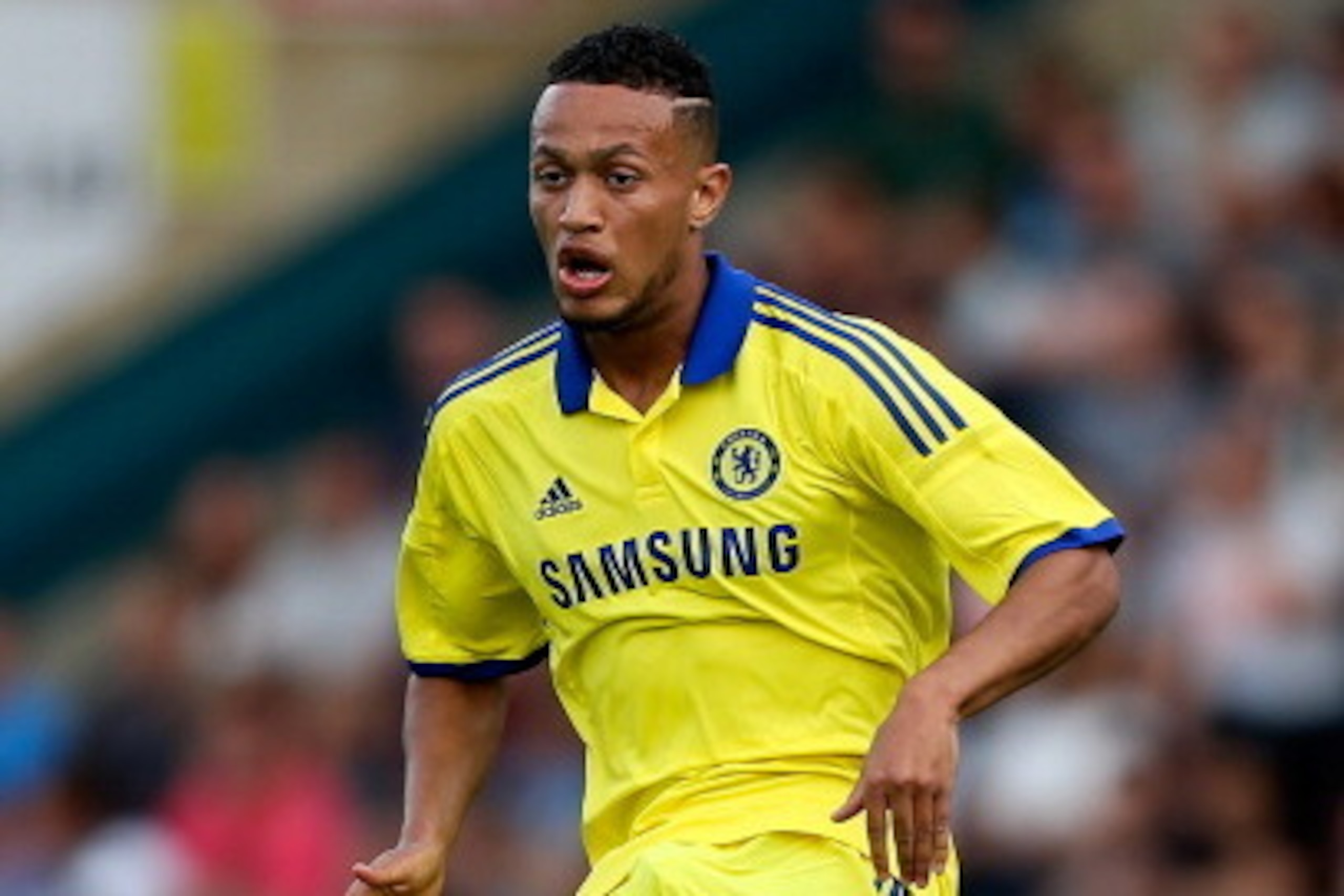 HIGH WYCOMBE, ENGLAND - JULY 16: Lewis Baker of Chelsea in action duing the pre season friendly match between Wycombe Wanderers and Chelsea at Adams Park on July 16, 2014 in High Wycombe, England.  (Photo by Ben Hoskins/Getty Images)