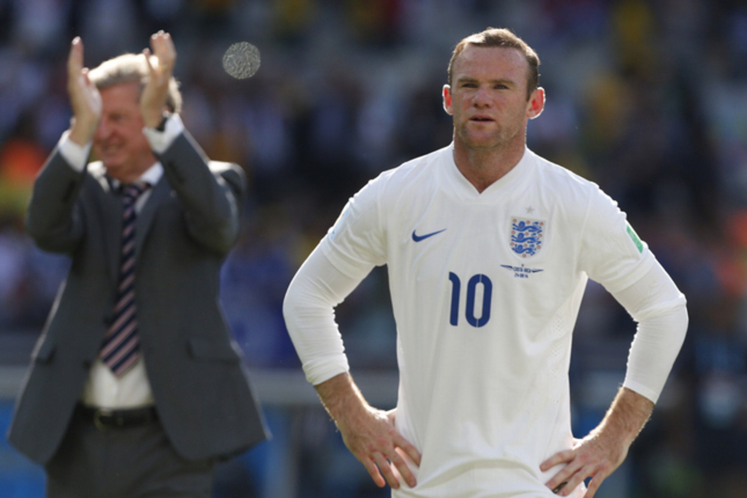 Hands on hips: Wayne Rooney fails to lead England again.
