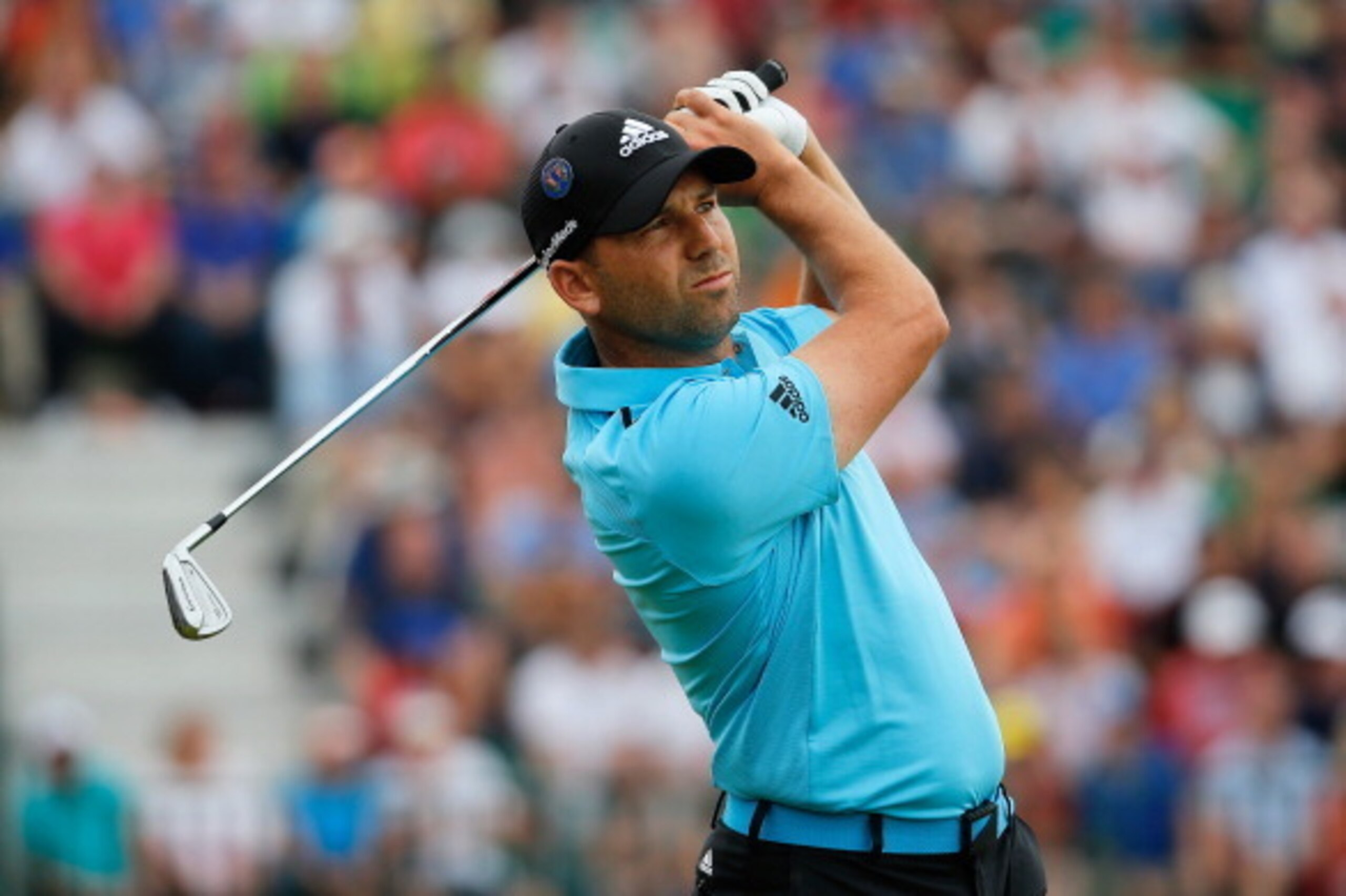 HOYLAKE, ENGLAND - JULY 20:  Sergio Garcia of Spain tees off on the 4th hole during the final round of The 143rd Open Championship at Royal Liverpool on July 20, 2014 in Hoylake, England.  (Photo by Tom Pennington/Getty Images)