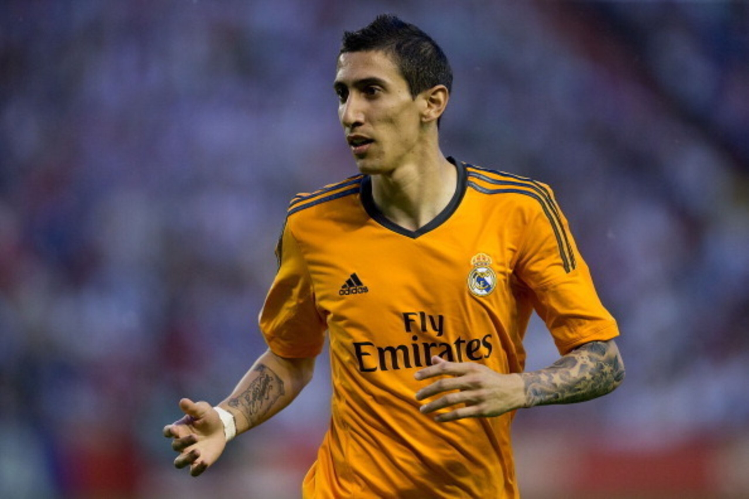 VALLADOLID, SPAIN - MAY 07: Angel Di Maria of Real Madrid CF looks on during the La Liga match between Real Valladolid CF and Real Madrid CF at Estadio Jose Zorilla on May 7, 2014 in Valladolid, Spain.  (Photo by Gonzalo Arroyo Moreno/Getty Images)