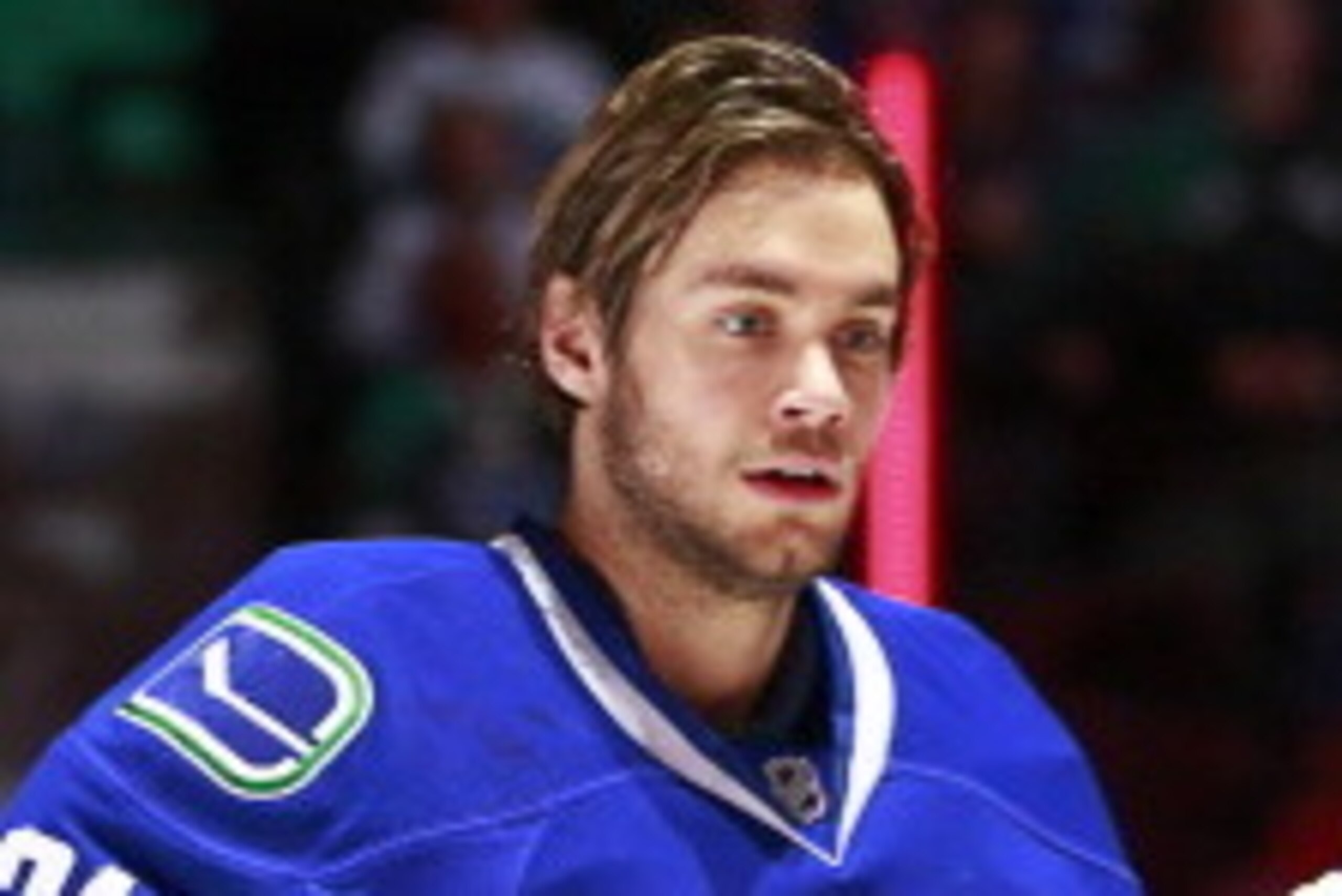VANCOUVER, BC - APRIL 7:  Eddie Lack #31 of the Vancouver Canucks looks on from his crease during their NHL game against the Anaheim Ducks at Rogers Arena April 7, 2014 in Vancouver, British Columbia, Canada.  Anaheim won 3-0 to eliminate the Canucks from