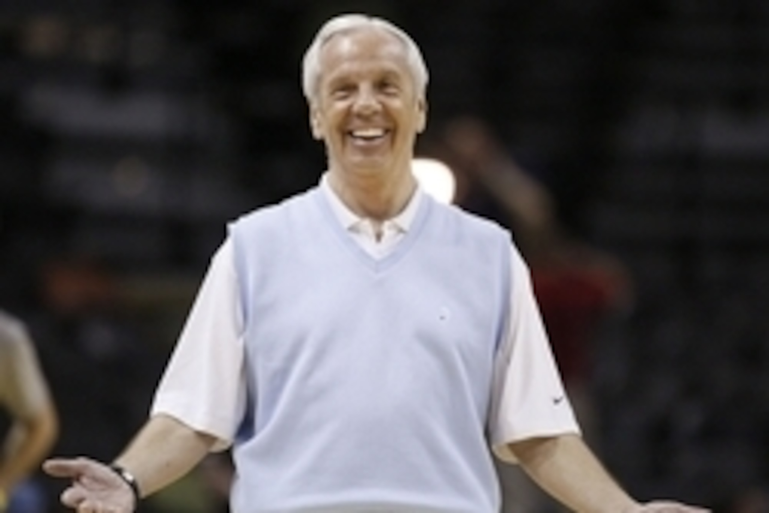 Mar 20, 2014; San Antonio, TX, USA; North Carolina Tar Heels head coach Roy Williams smiles during practice before the second round of the 2014 NCAA Tournament at AT&T Center. Mandatory Credit: Soobum Im-USA TODAY Sports