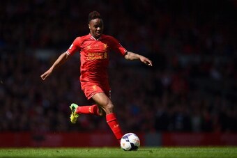 LIVERPOOL, ENGLAND - MAY 11:  Raheem Sterling of Liverpool in action during the Barclays Premier League match between Liverpool and Newcastle United at Anfield on May 11, 2014 in Liverpool, England.  (Photo by Laurence Griffiths/Getty Images)
