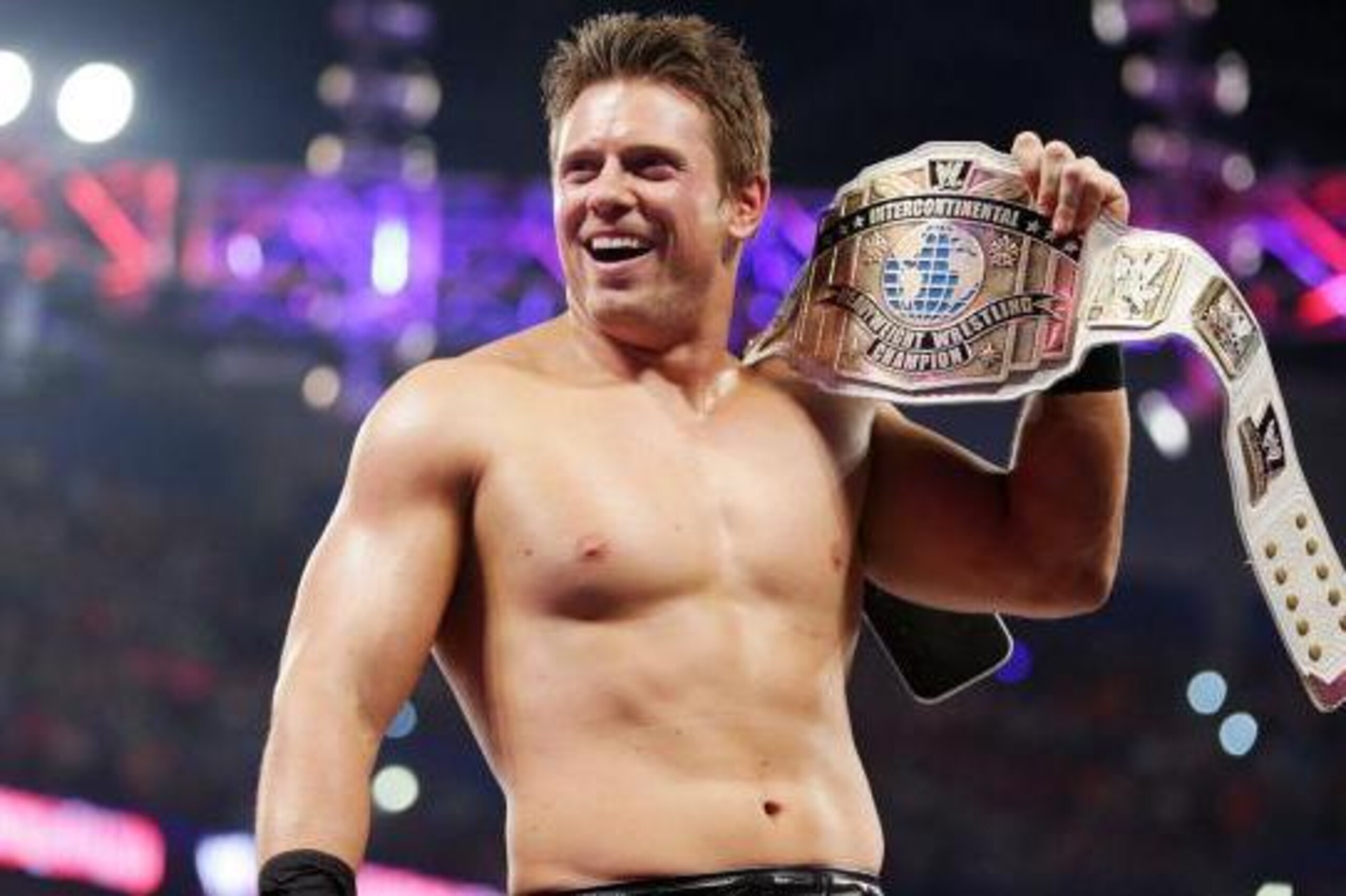 The Miz celebrates his win.