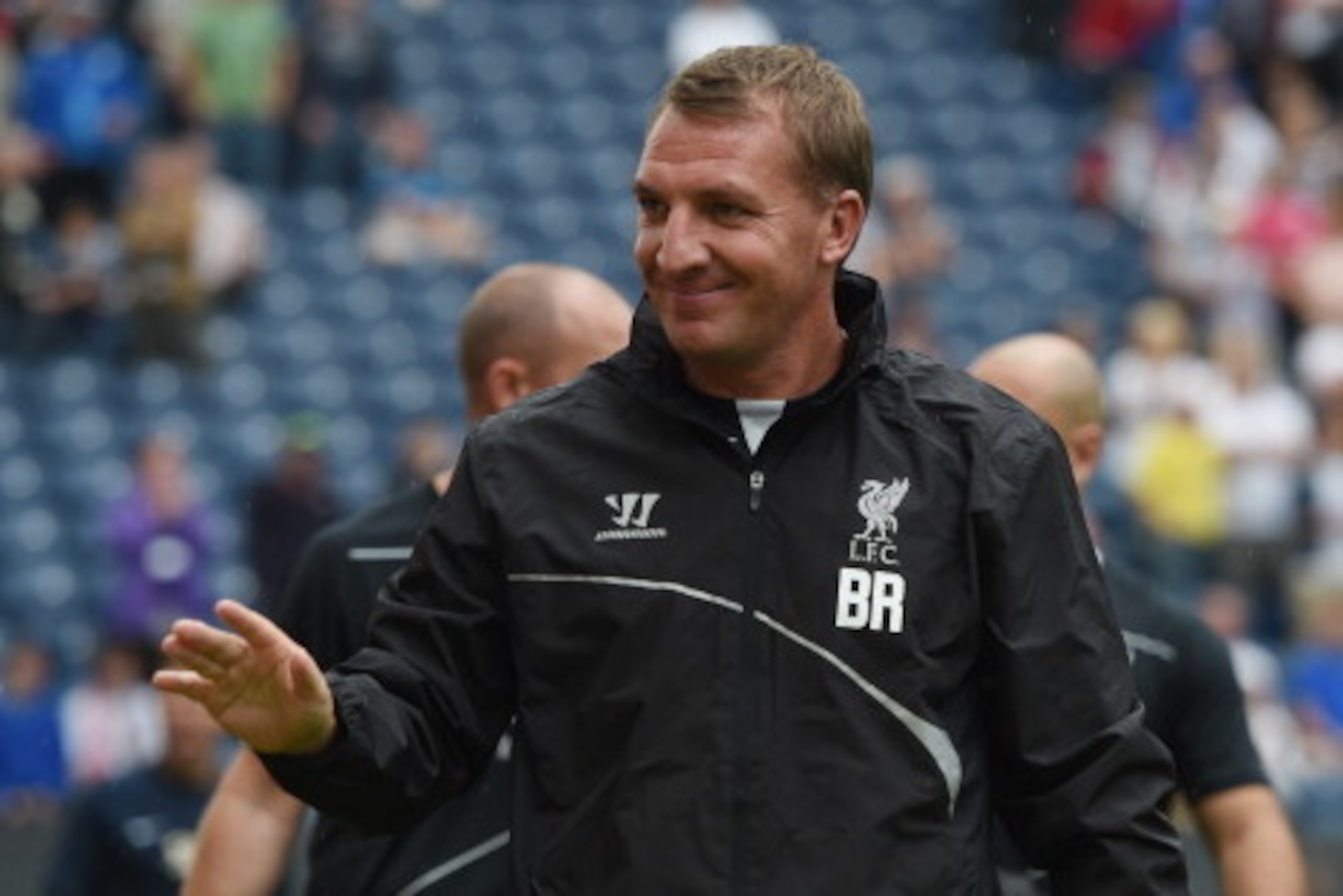 PRESTON, LANCASHIRE - JULY 19:  Liverpool manager Brendan Rodgers looks on during the pre season friendly match between Preston North End and Liverpool at Deepdale on July 19, 2014 in Preston, Lancashire.  (Photo by Michael Regan/Getty Images)