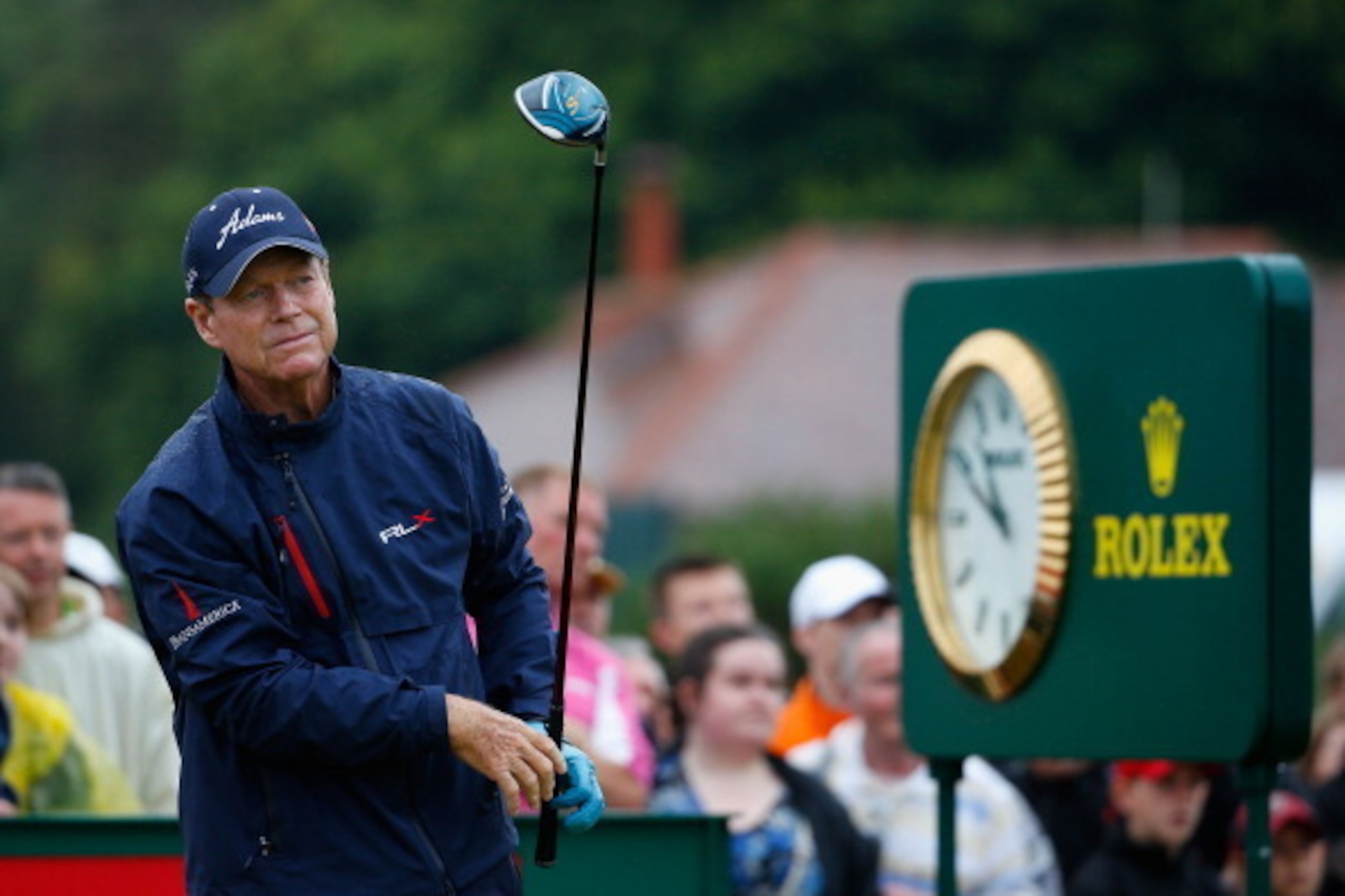 HOYLAKE, ENGLAND - JULY 19:  Tom Watson of the United States tees offduring the third round of The 143rd Open Championship at Royal Liverpool on July 19, 2014 in Hoylake, England.  (Photo by Tom Pennington/Getty Images)