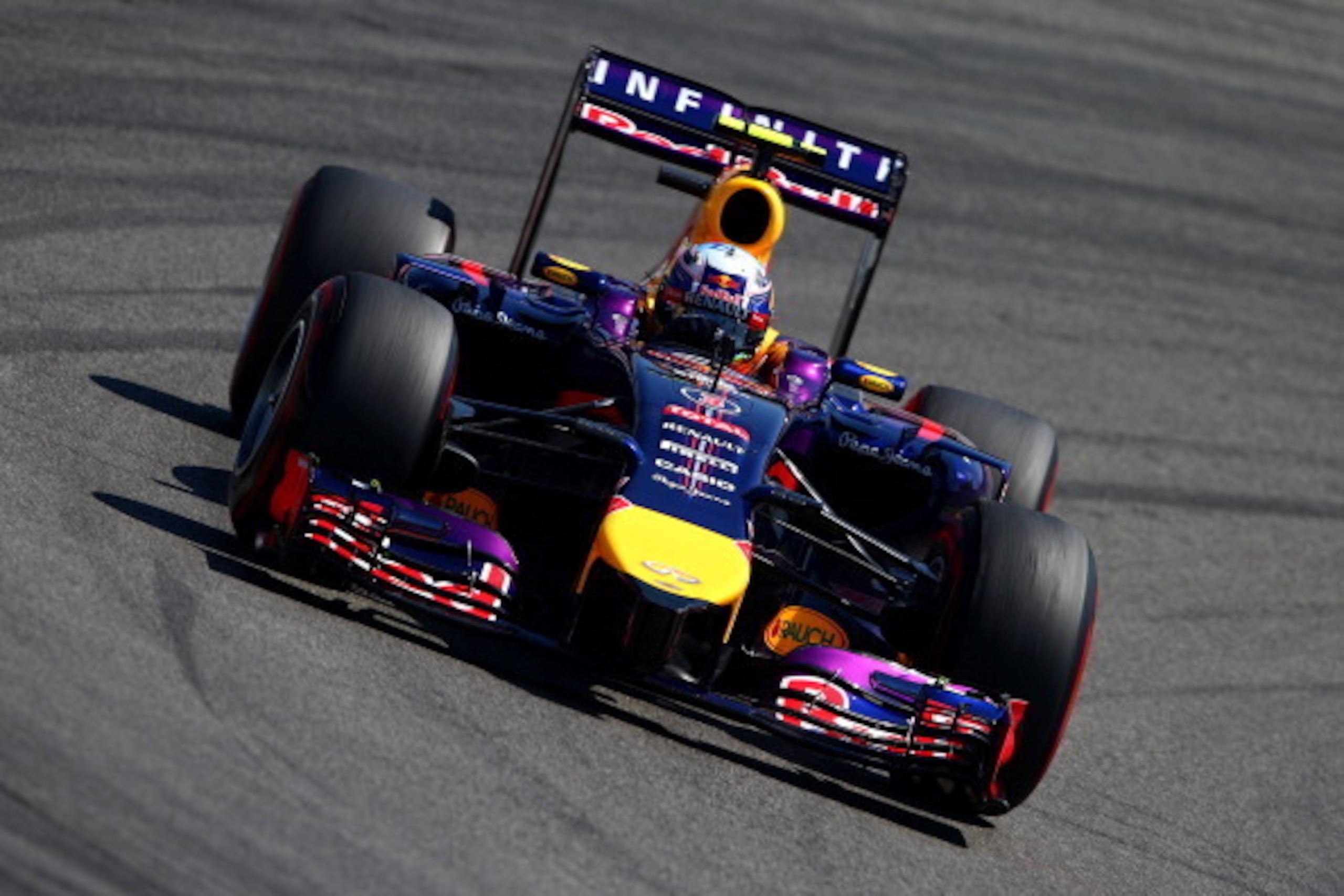 HOCKENHEIM, GERMANY - JULY 19: Daniel Ricciardo of Australia and Infiniti Red Bull Racing drives during final practice ahead of the German Grand Prix at Hockenheimring on July 19, 2014 in Hockenheim, Germany. (Photo by Dan Istitene/Getty Images) HOCKENHEIM, GERMANY - JULY 19: Daniel Ricciardo of Australia and Infiniti Red Bull Racing drives during final practice ahead of the German Grand Prix at Hockenheimring on July 19, 2014 in Hockenheim, Germany. (Photo by Dan Istitene/Getty Images)