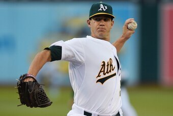 OAKLAND, CA - JUNE 17:  Tommy Milone #57 of the Oakland Athletics pitches in the top of the first inning against the Texas Rangers at O.co Coliseum on June 17, 2014 in Oakland, California.  (Photo by Thearon W. Henderson/Getty Images)