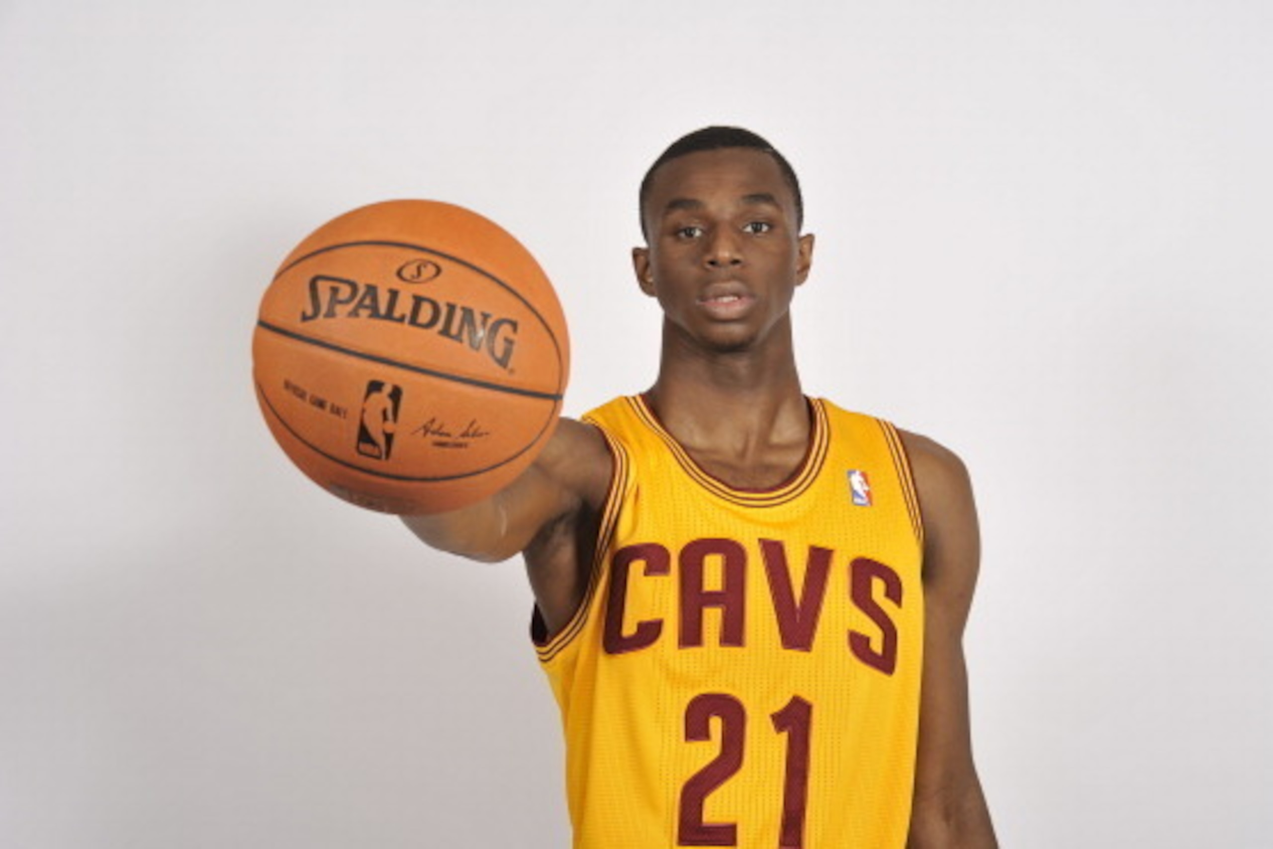 INDEPENDENCE, OH - JUNE 27:  First overall draft pick Andrew Wiggins #21 of the Cleveland Cavaliers poses for portraits at The Cleveland Clinic Courts on June 27, 2014 in Independence, Ohio in Cleveland, Ohio. NOTE TO USER: User expressly acknowledges and