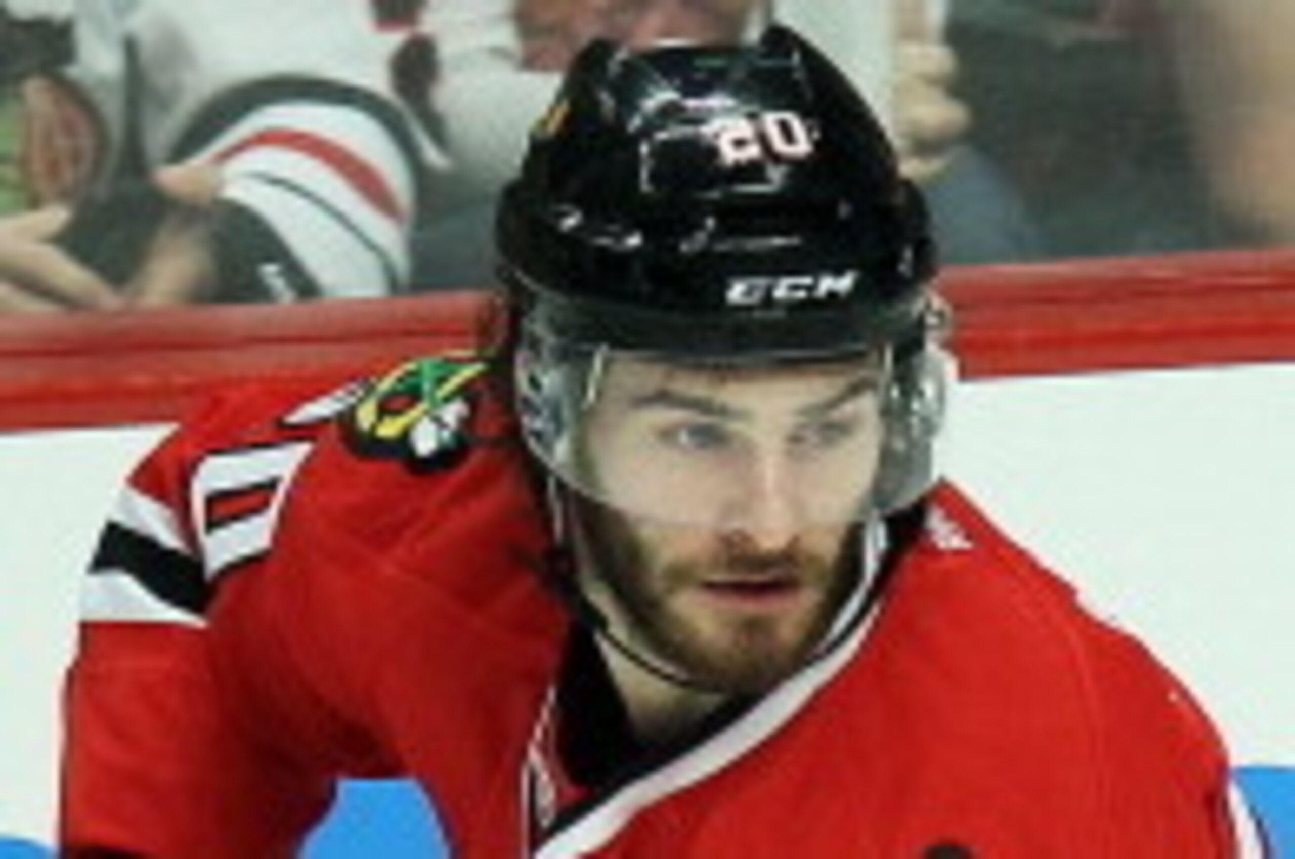 CHICAGO, IL - MAY 18:  Brandon Saad #20 of the Chicago Blackhawks controls the puck against the Los Angeles Kings in Game One of the Western Conference Final during the 2014 Stanley Cup Playoffs at United Center on May 18, 2014 in Chicago, Illinois.  (Pho