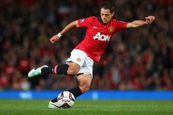 MANCHESTER, ENGLAND - SEPTEMBER 25:  Javier Hernandez of Manchester United in action during the Capital One Cup Third Round match betwen Manchester United and Liverpool at Old Trafford on September 25, 2013 in Manchester, England.  (Photo by Julian Finney