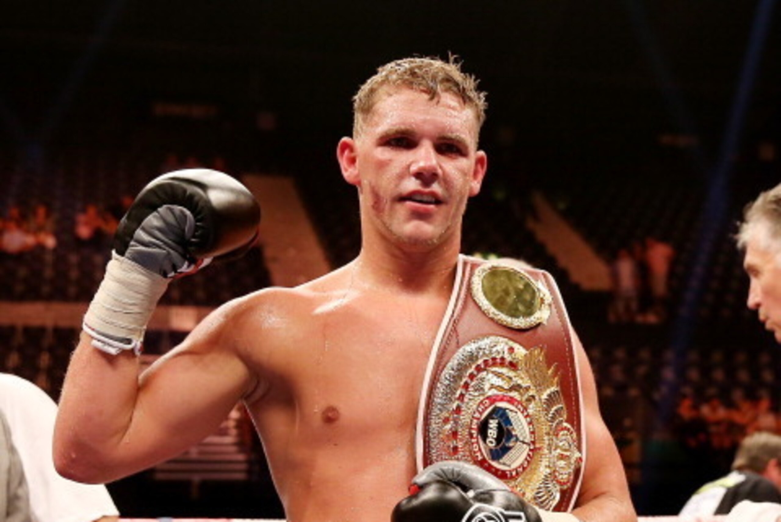 LONDON, ENGLAND - JULY 20:  Billy Joe Saunders celebrates his victory over Gary O'Sullivan during their WBO International Middleweight Championship bout at Wembley Arena on July 20, 2013 in London, England.  (Photo by Scott Heavey/Getty Images)