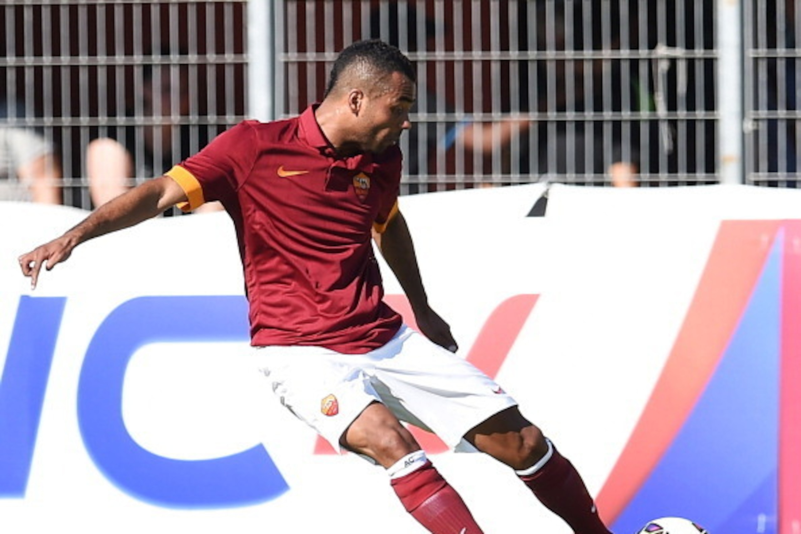 RIETI, ITALY - JULY 18:  Ashley Cole of Roma in action during the friendly match between AS Roma and Indonesia U23 at Stadio Centro d'Italia - Manlio Scopigno on July 18, 2014 in Rieti, Italy.  (Photo by Giuseppe Bellini/Getty Images)