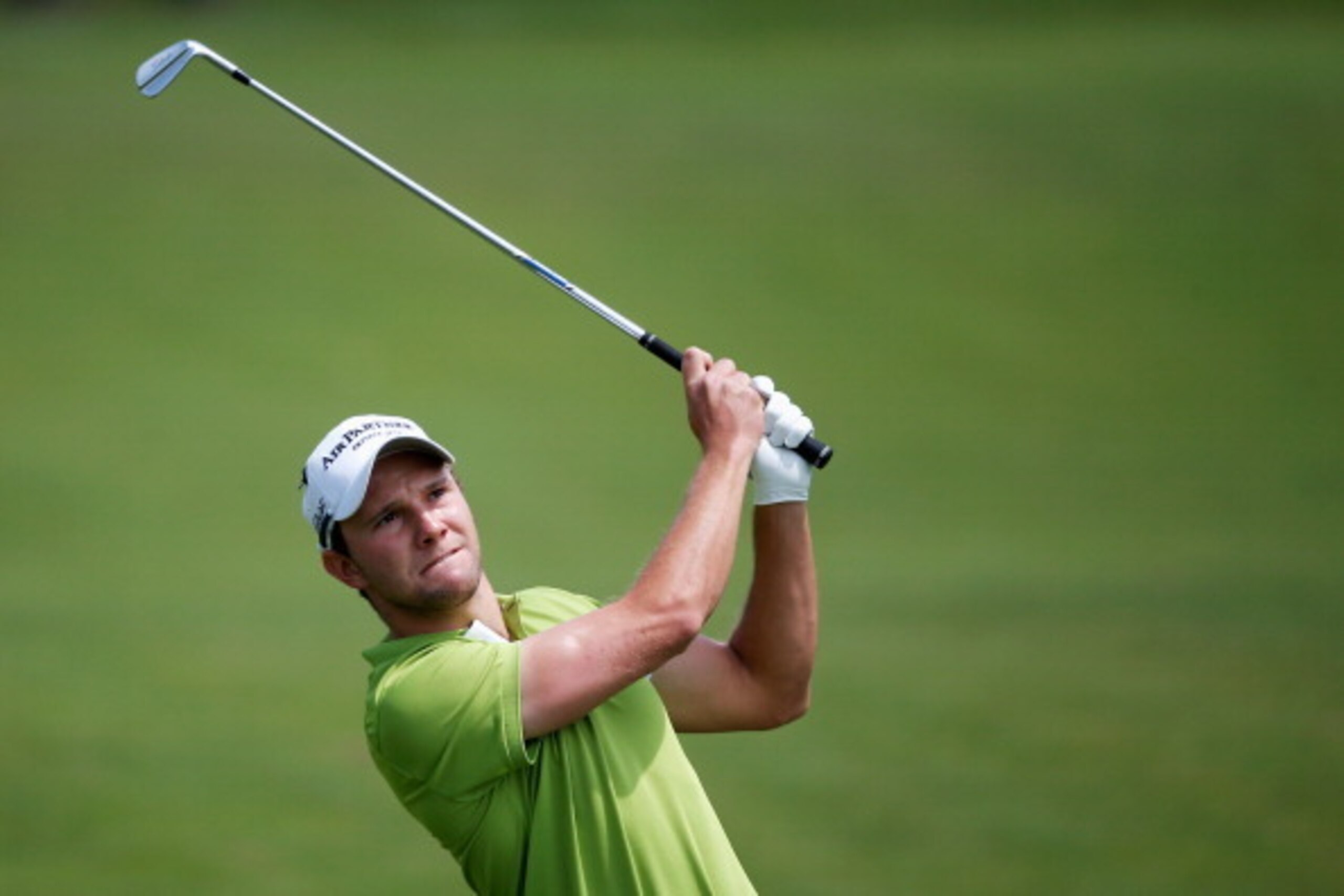 GIRONA, SPAIN - MAY 18:  Maximilian Kieffer of Germany hits his second shot on the 1st hole during the final round of the Open de Espana held at PGA Catalunya Resort on May 18, 2014 in Girona, Spain.  (Photo by Dean Mouhtaropoulos/Getty Images)
