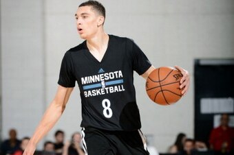 LAS VEGAS, NV - JULY 17: Zach LaVine #8 of the Minnesota Timberwolves drives against the Sacramento Kings during the Samsung NBA Summer League 2014 on July 17, 2014 at the Cox Pavilion in Las Vegas, Nevada. NOTE TO USER: User expressly acknowledges and ag