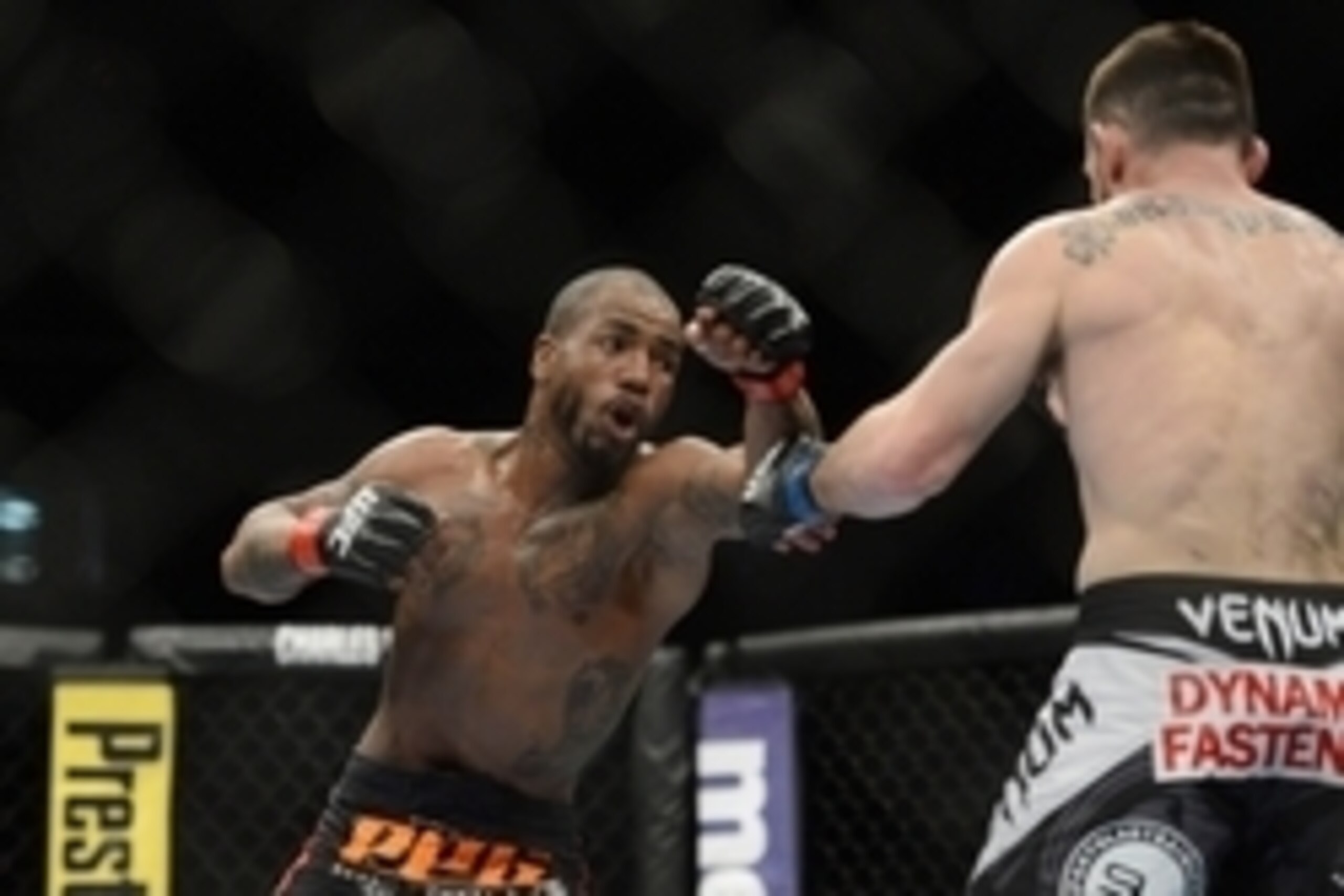 December 14, 2013; Sacramento, CA, USA; Bobby Green (red gloves) fights Pay Healy (blue gloves) during the lightweight bout of the UFC on FOX 9 at Sleep Train Arena. Mandatory Credit: Kyle Terada-USA TODAY Sports